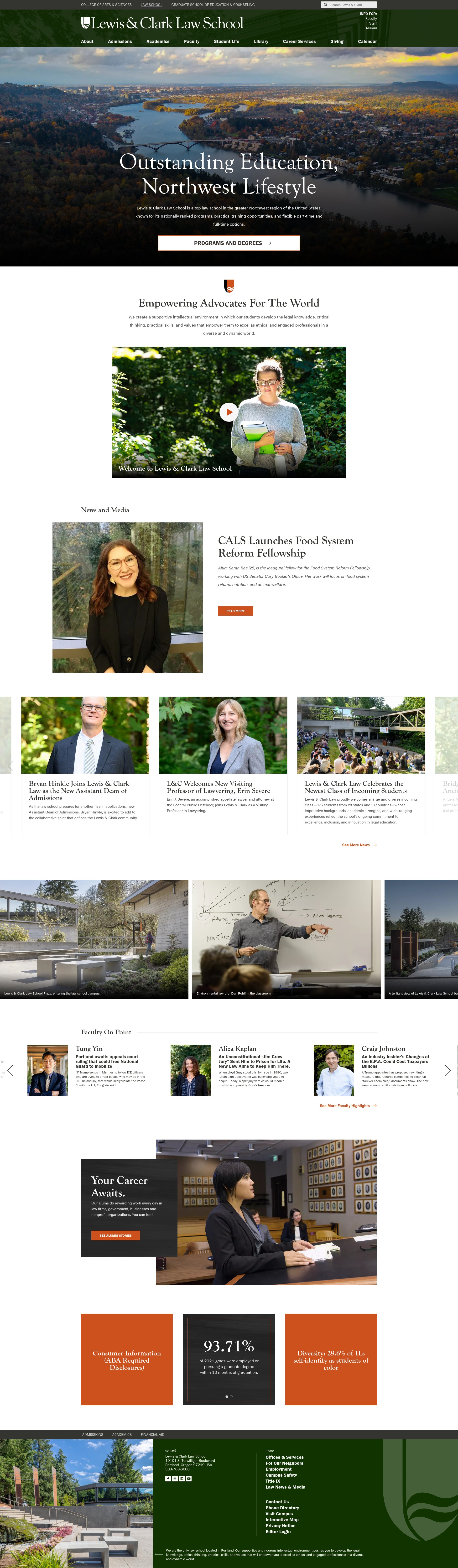 Screenshot of law.lclark.edu