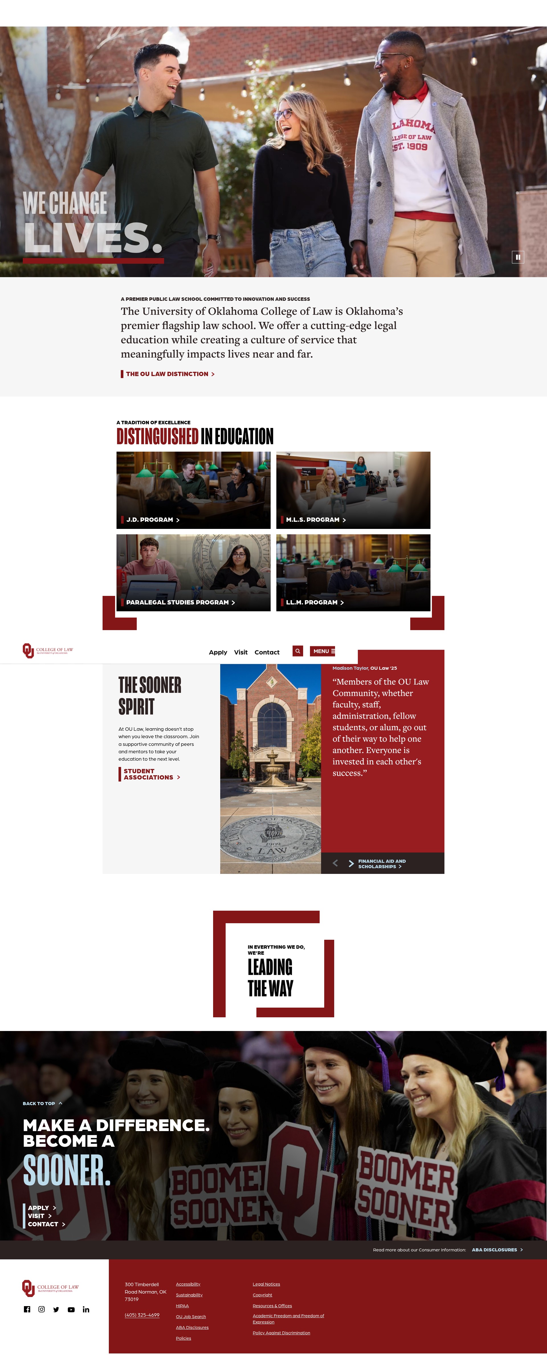 Screenshot of law.ou.edu
