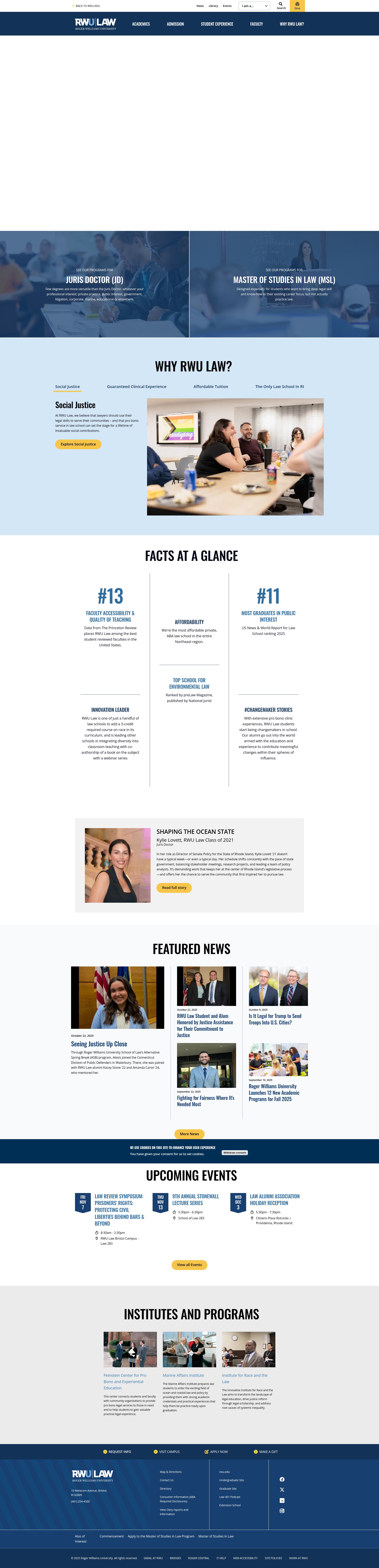 Screenshot of law.rwu.edu