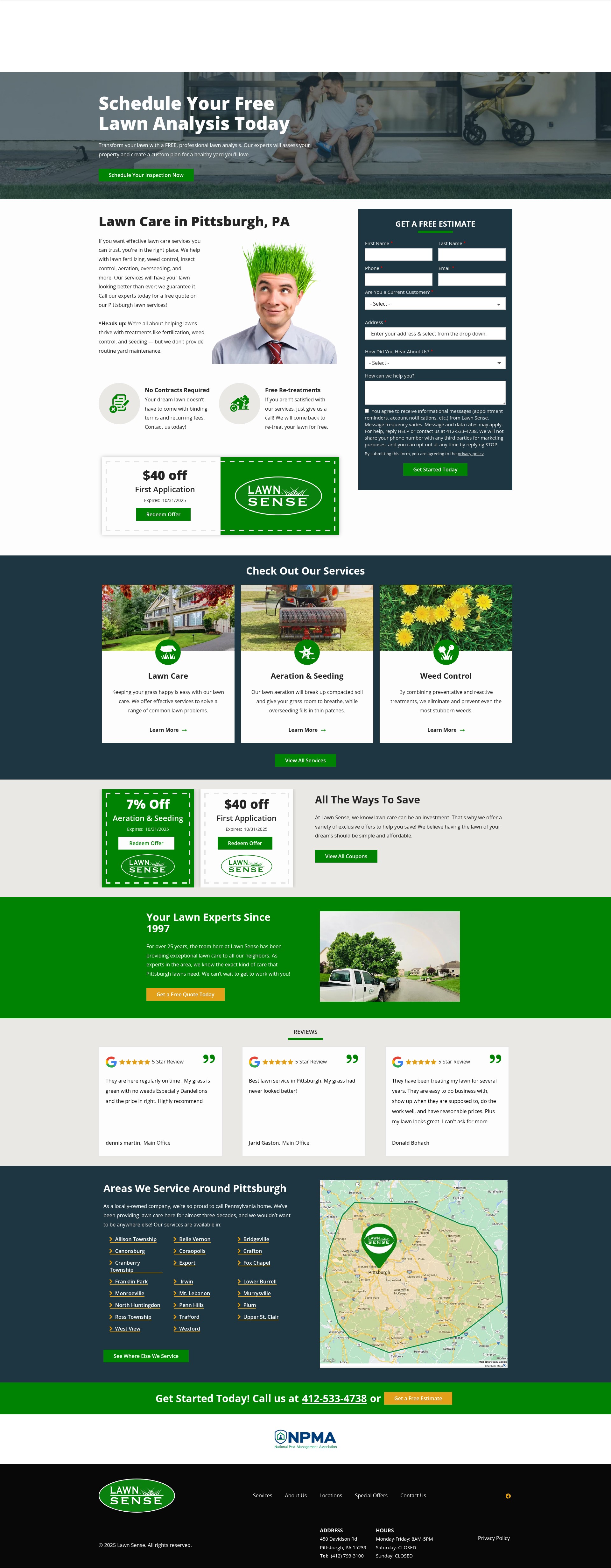 Screenshot of lawnsense.com