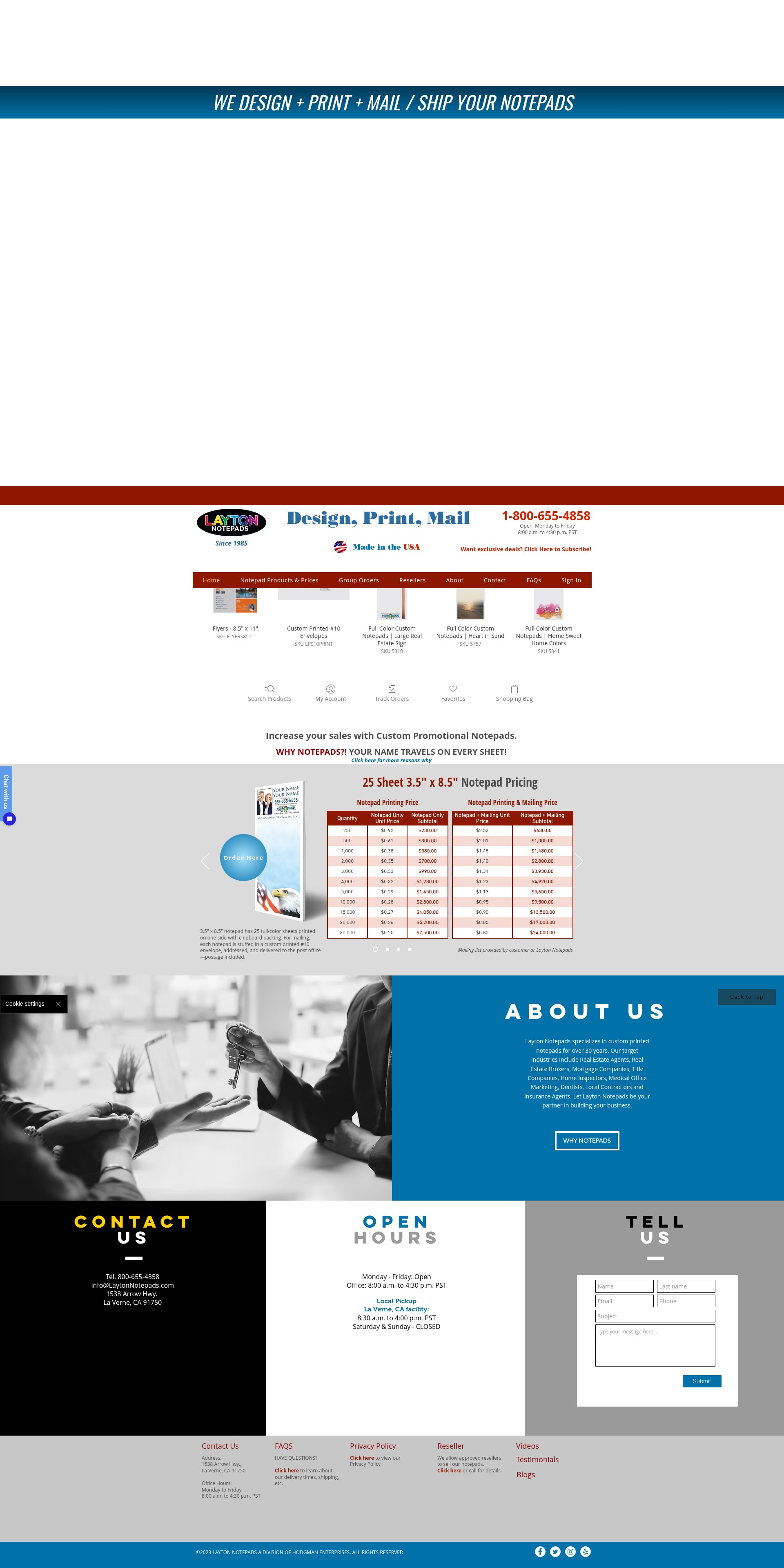 Screenshot of laytonnotepads.com