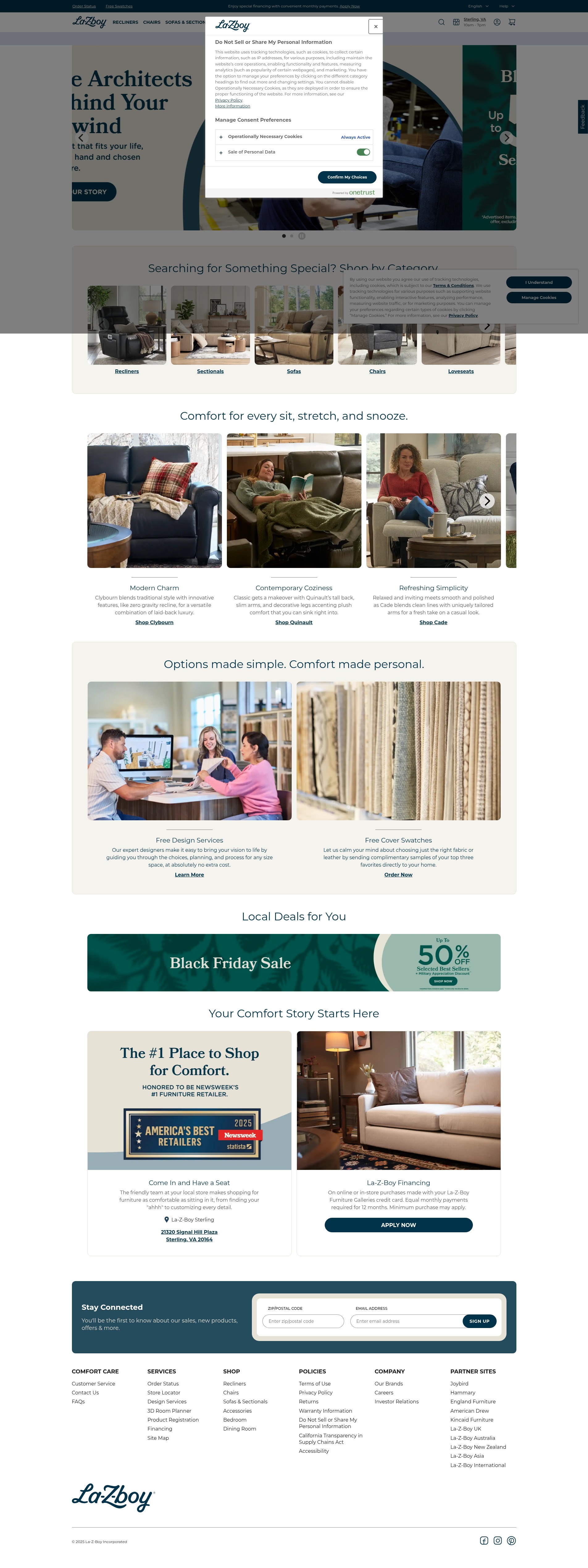 Screenshot of lazboy.com