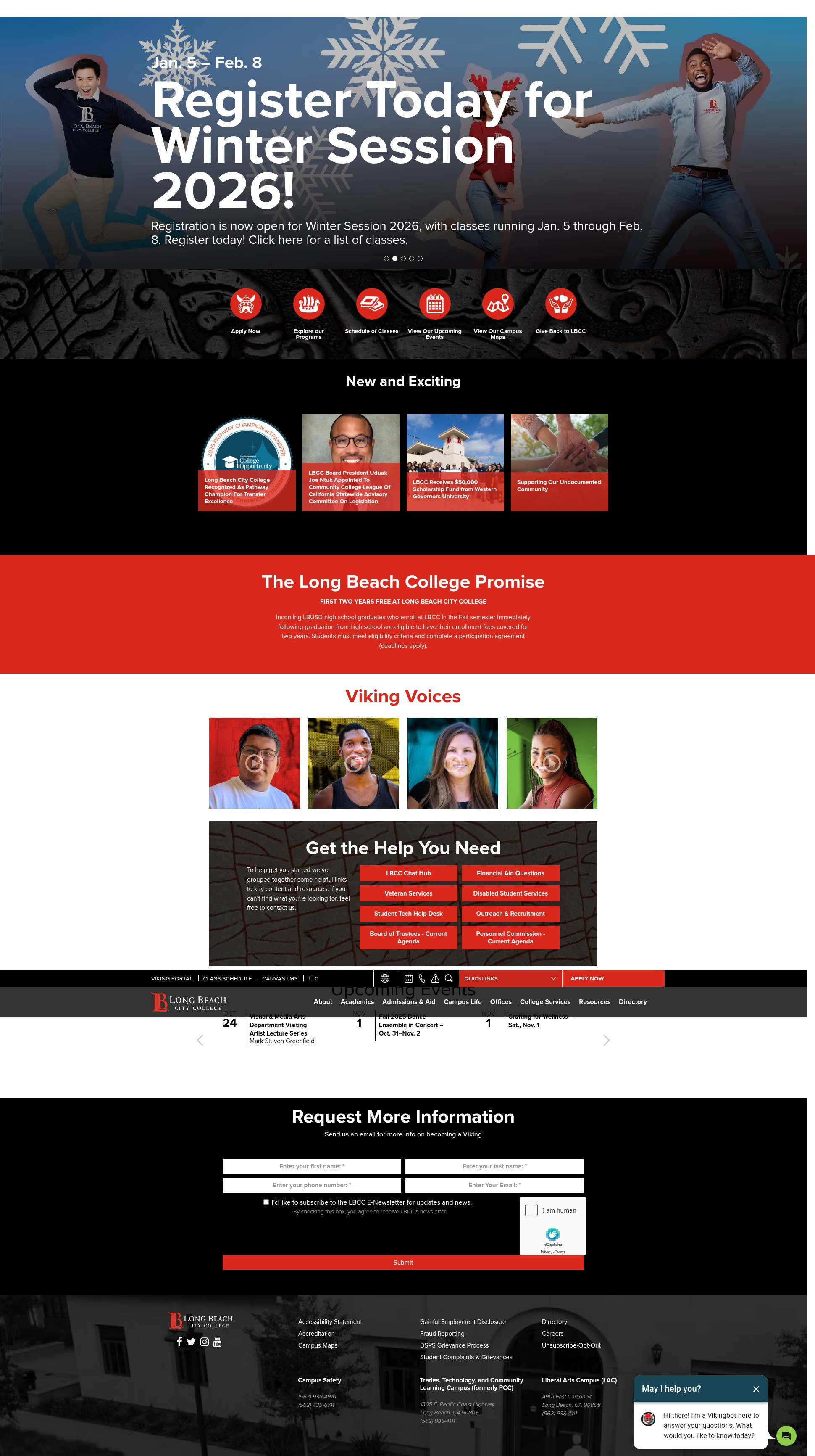 Screenshot of lbcc.edu