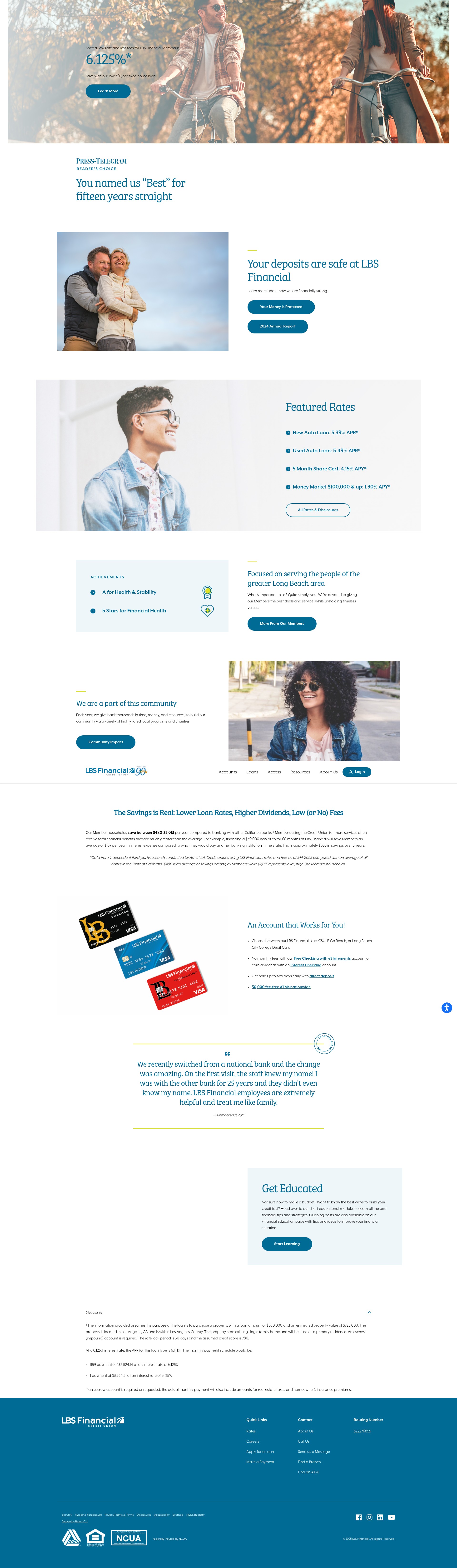 Screenshot of lbsfcu.org