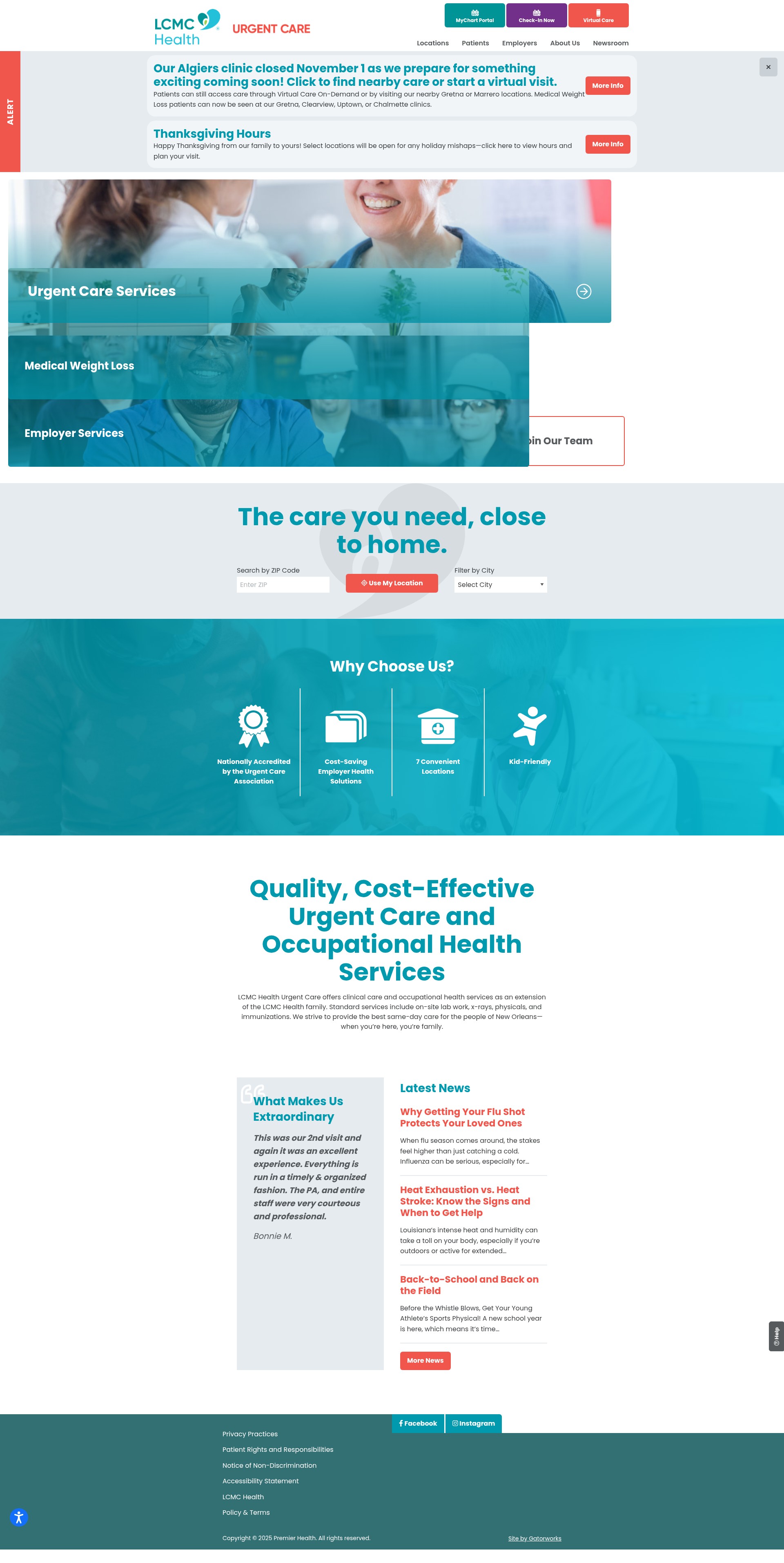 Screenshot of lcmchealthurgentcare.com