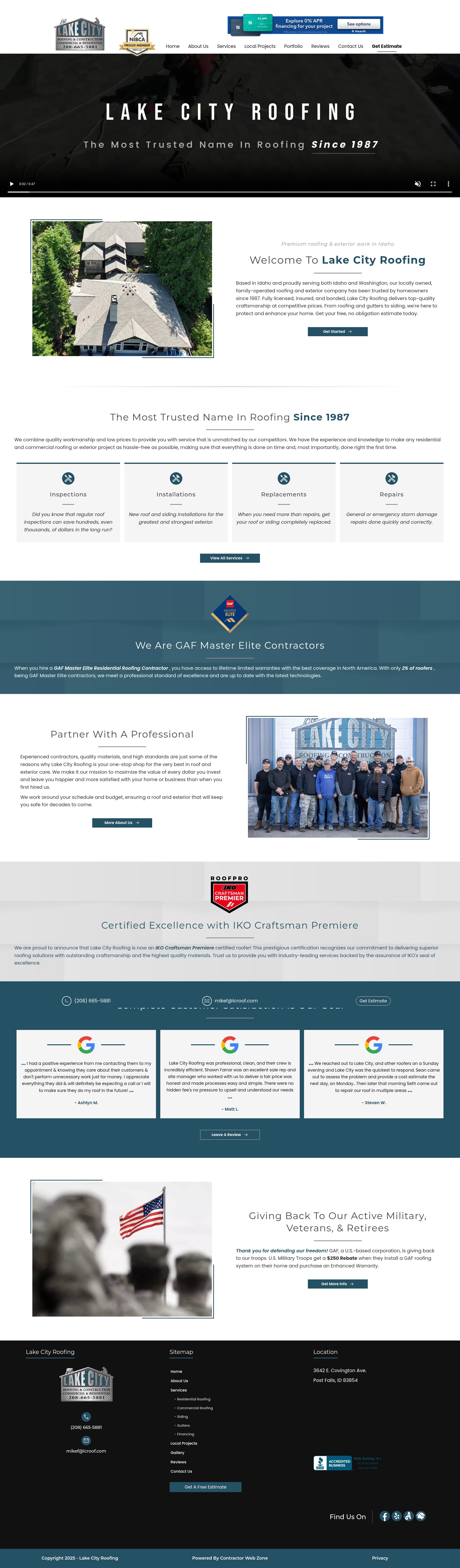 Screenshot of lcroof.com