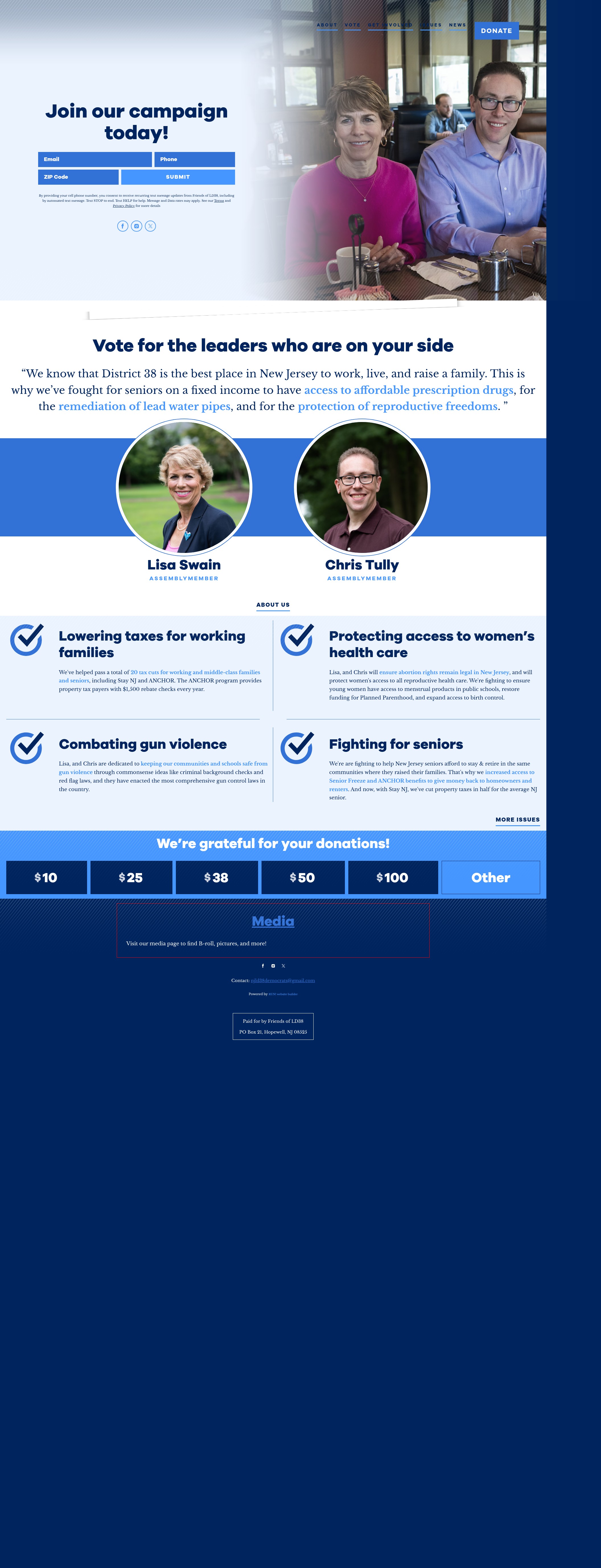 Screenshot of ld38democrats.com