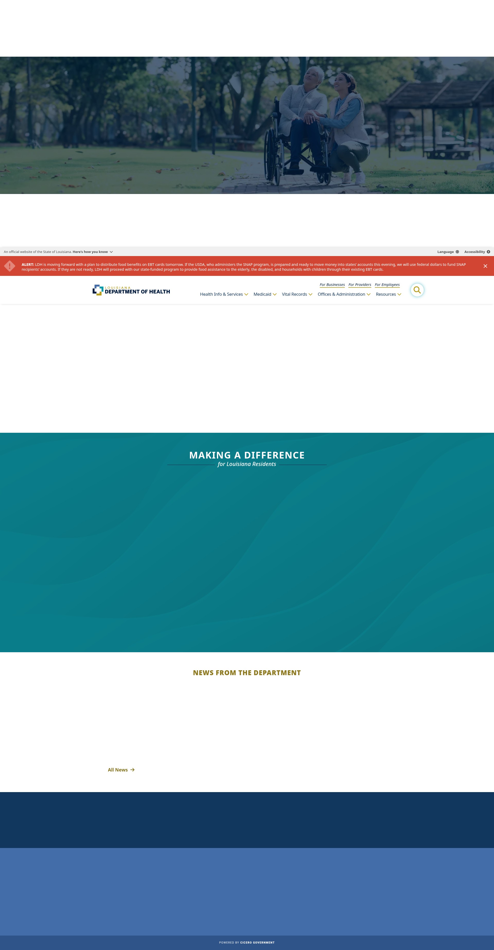 Screenshot of ldh.la.gov
