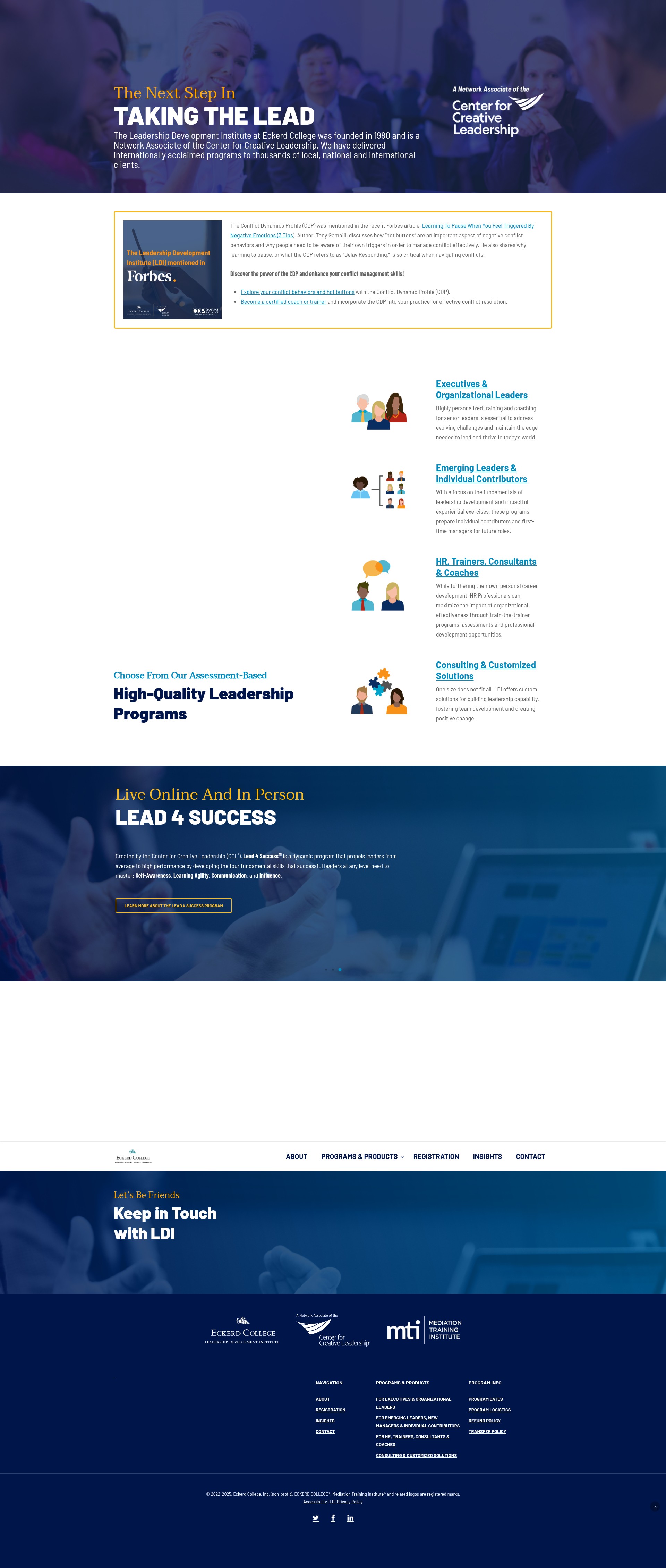 Screenshot of leadership.eckerd.edu