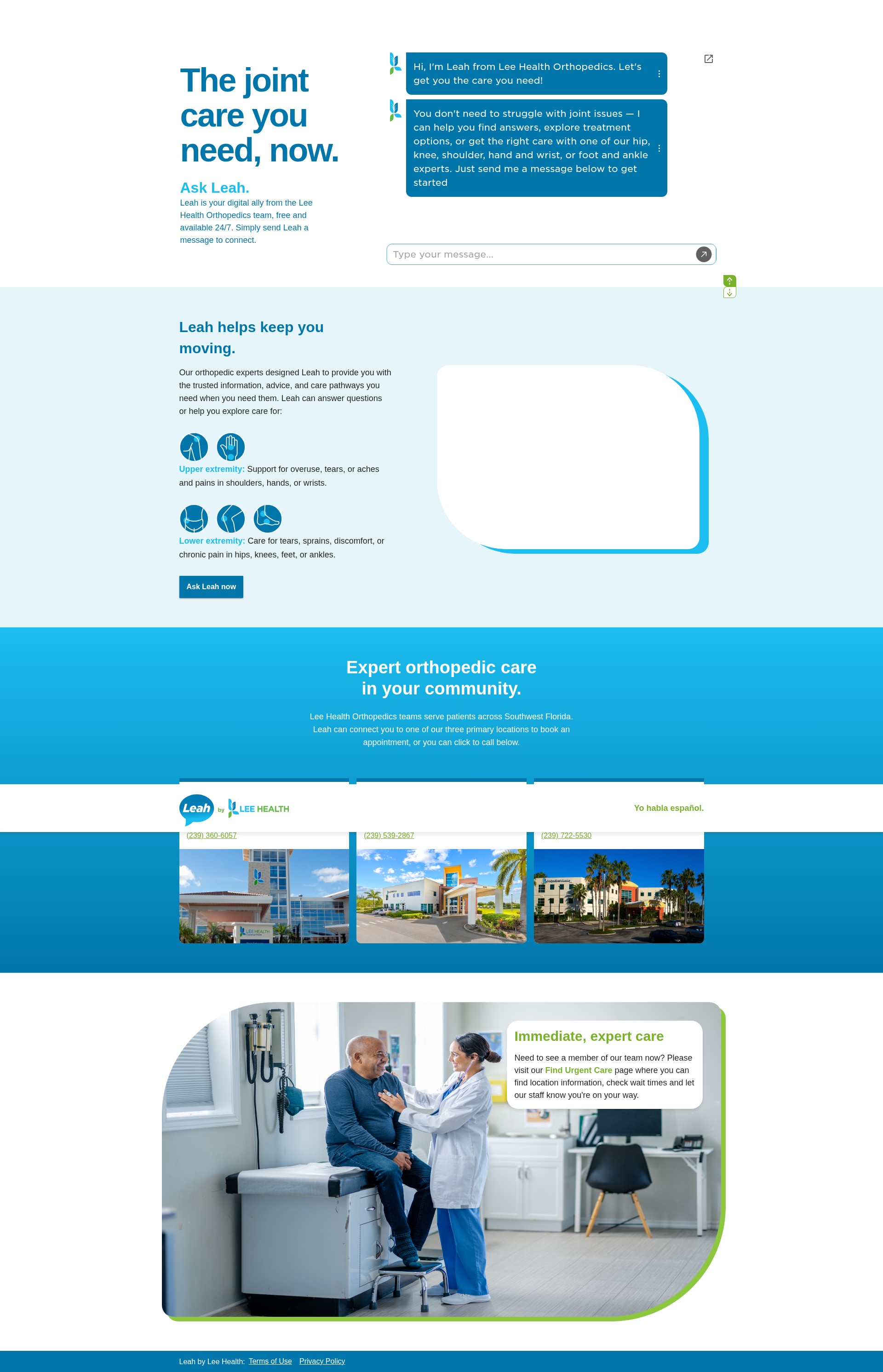 Screenshot of leah.leehealth.org