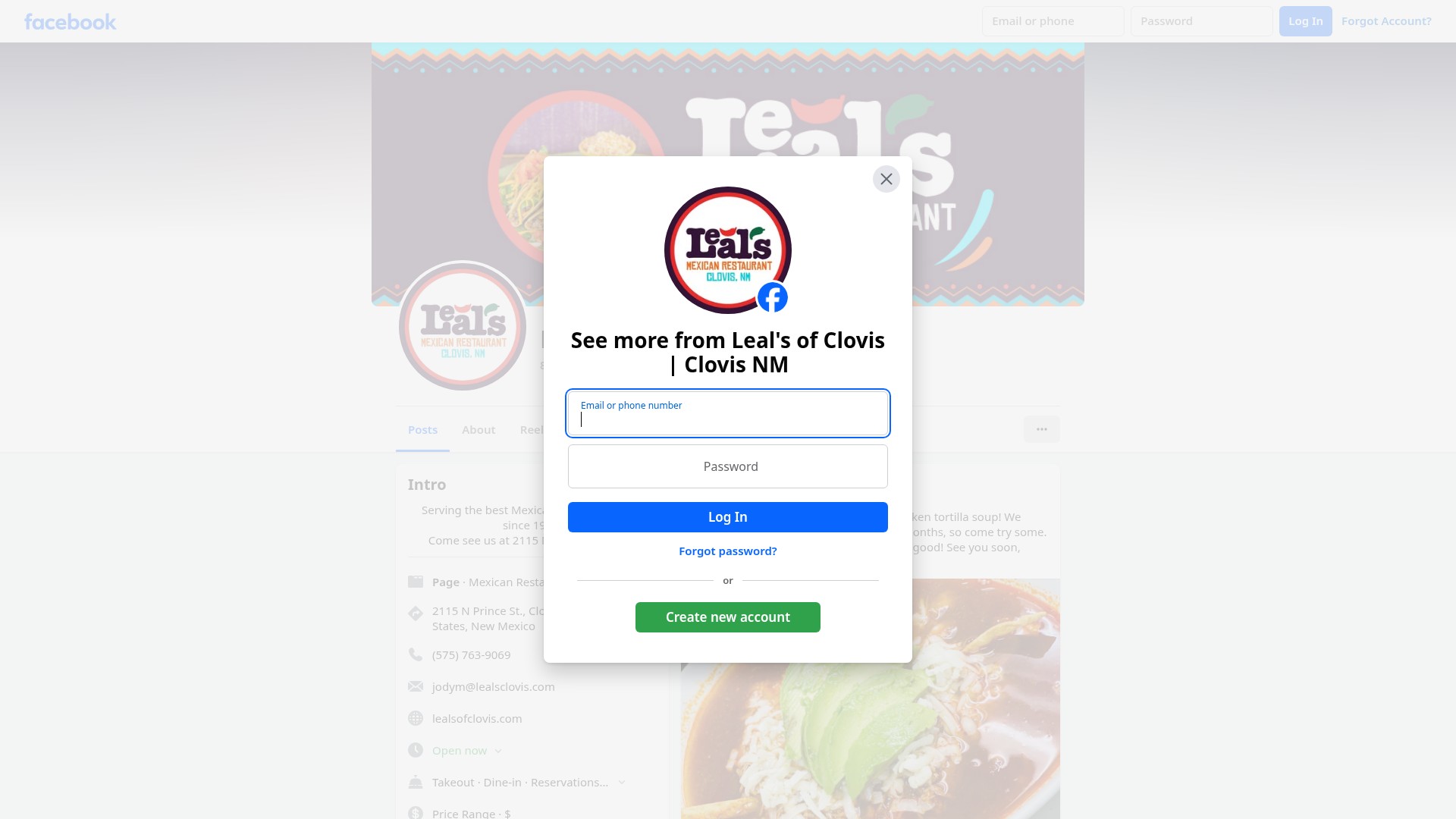 Screenshot of lealsofclovis.com