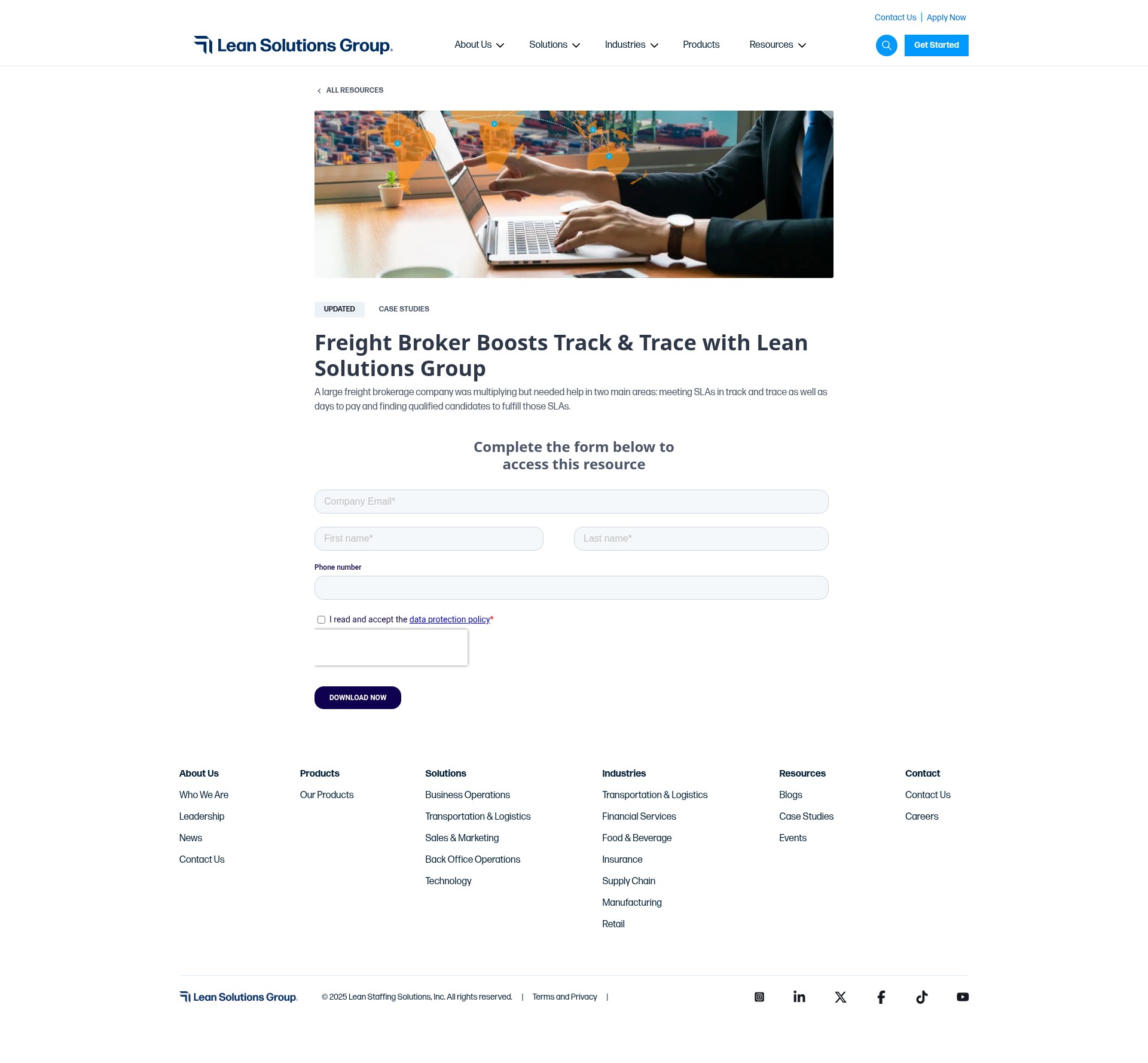 Screenshot of leangroup.com