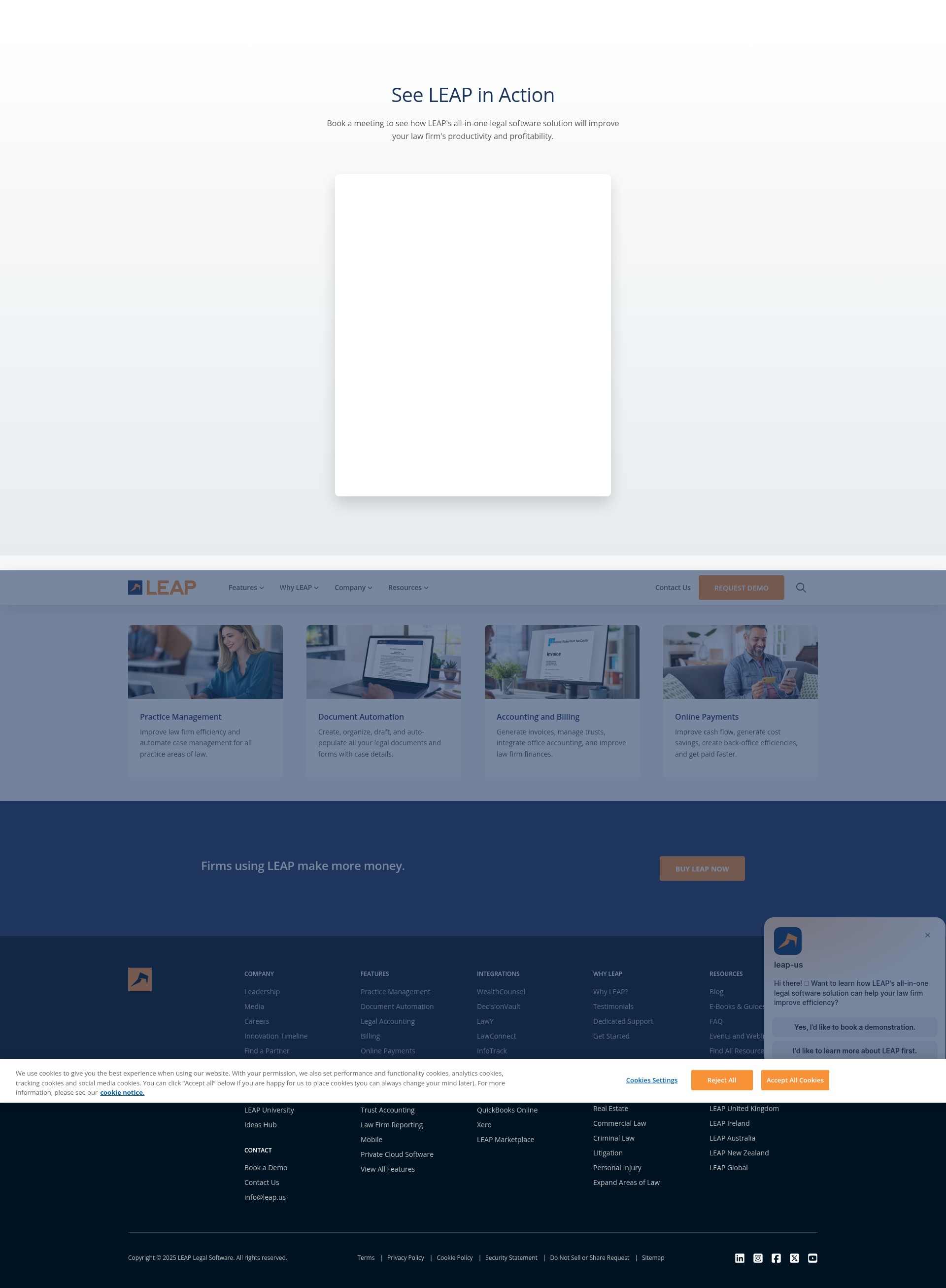 Screenshot of leap.us