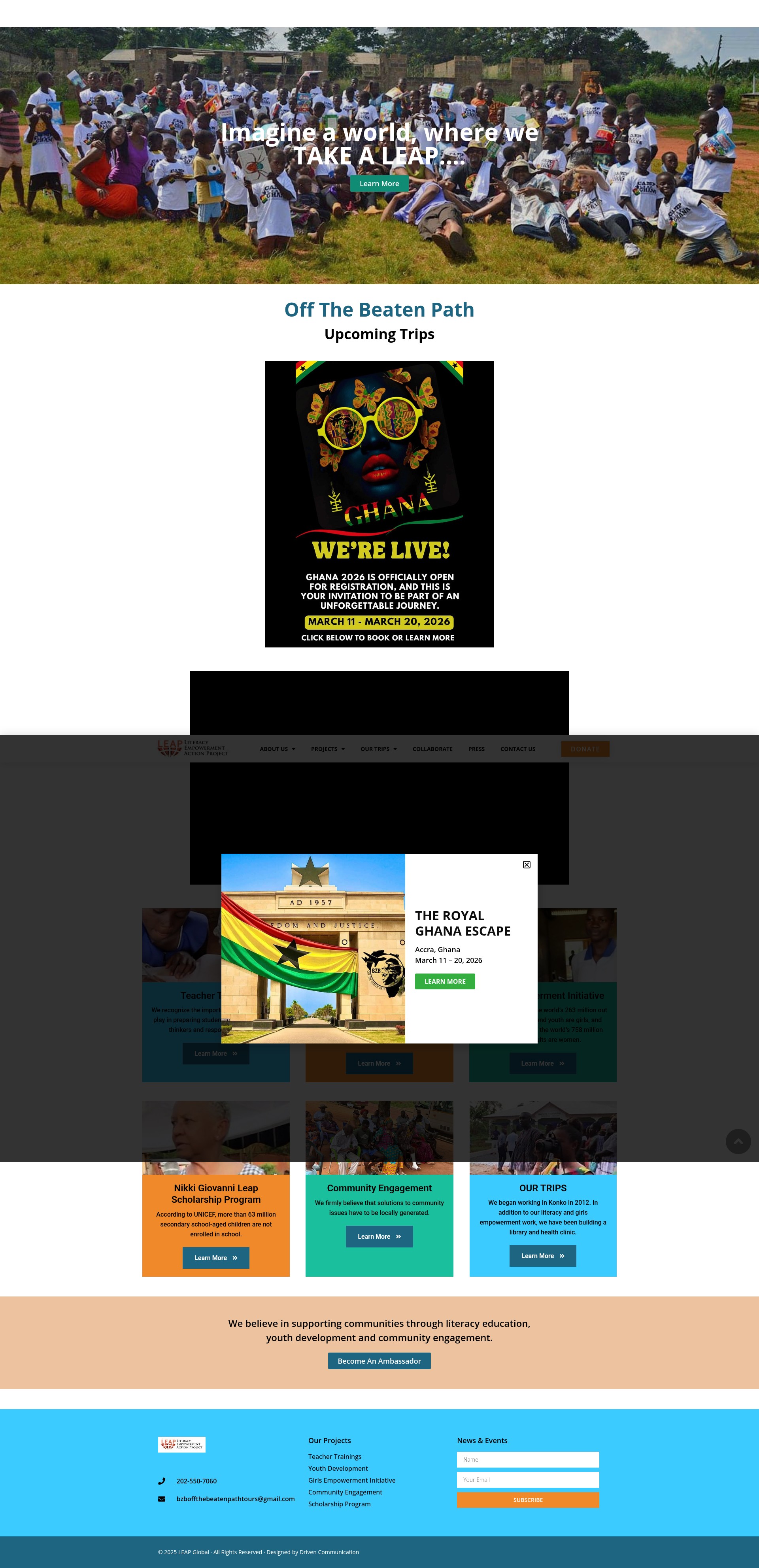 Screenshot of leapglobal.org