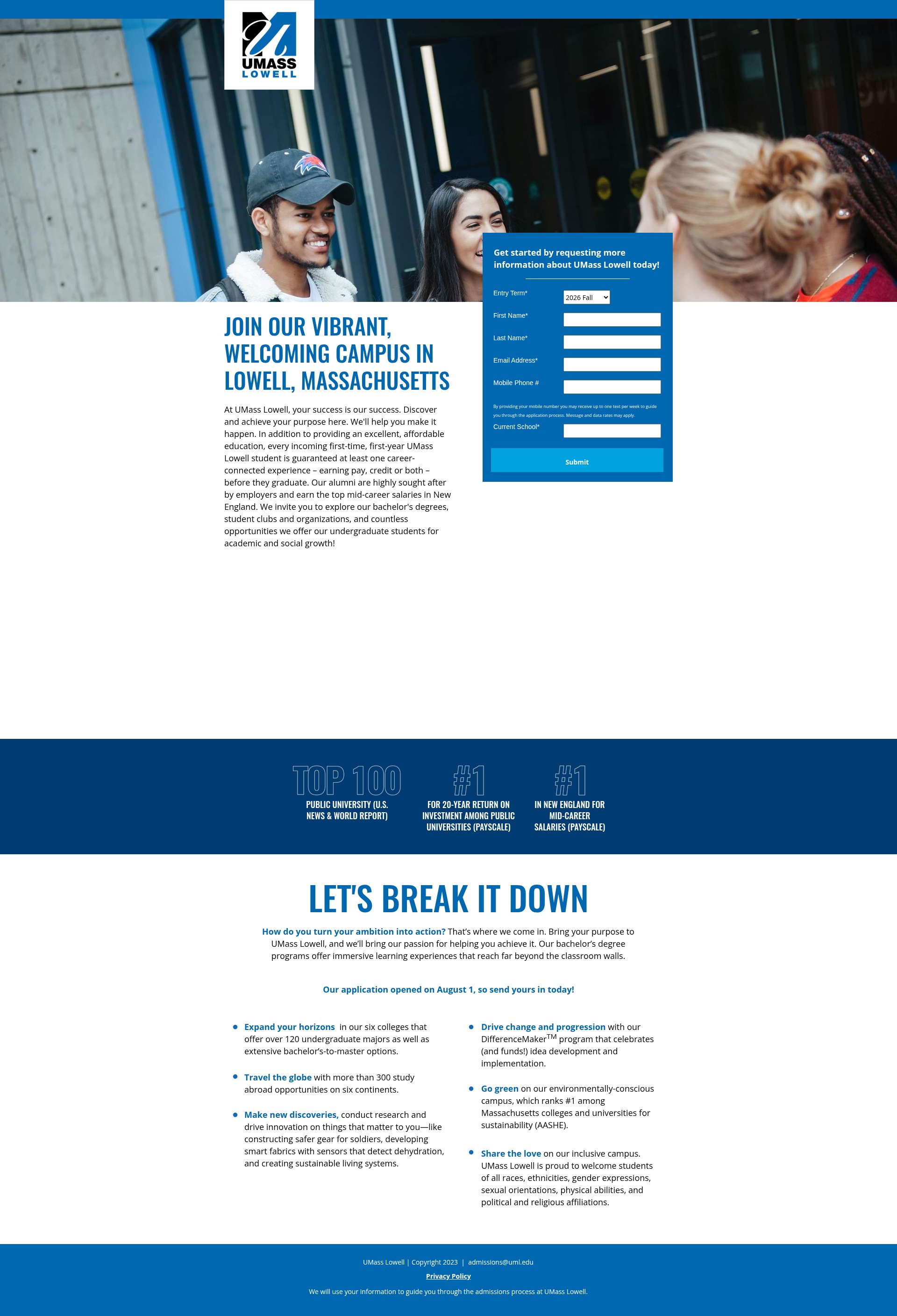 Screenshot of learn-more.uml.edu