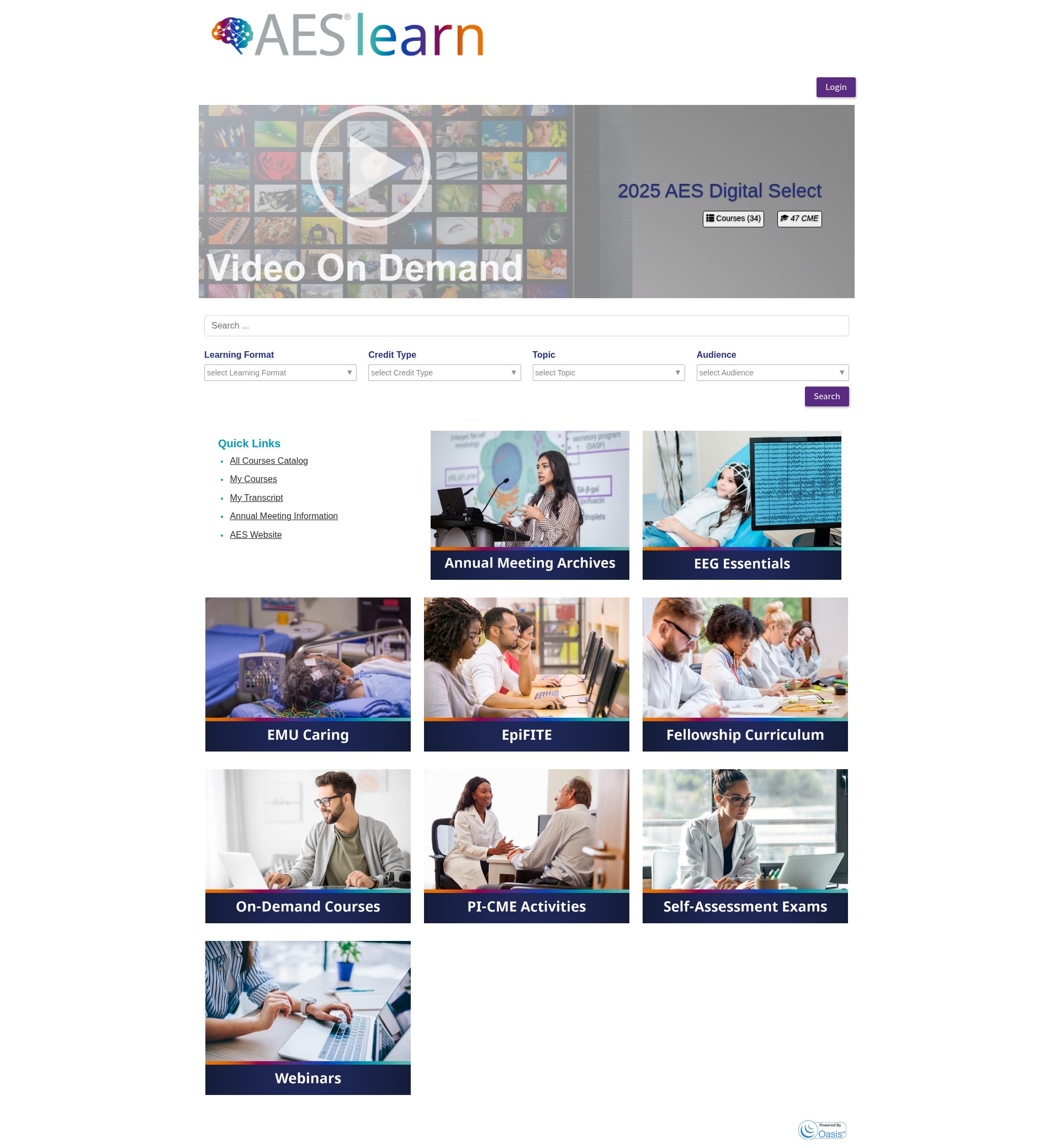 Screenshot of learn.aesnet.org