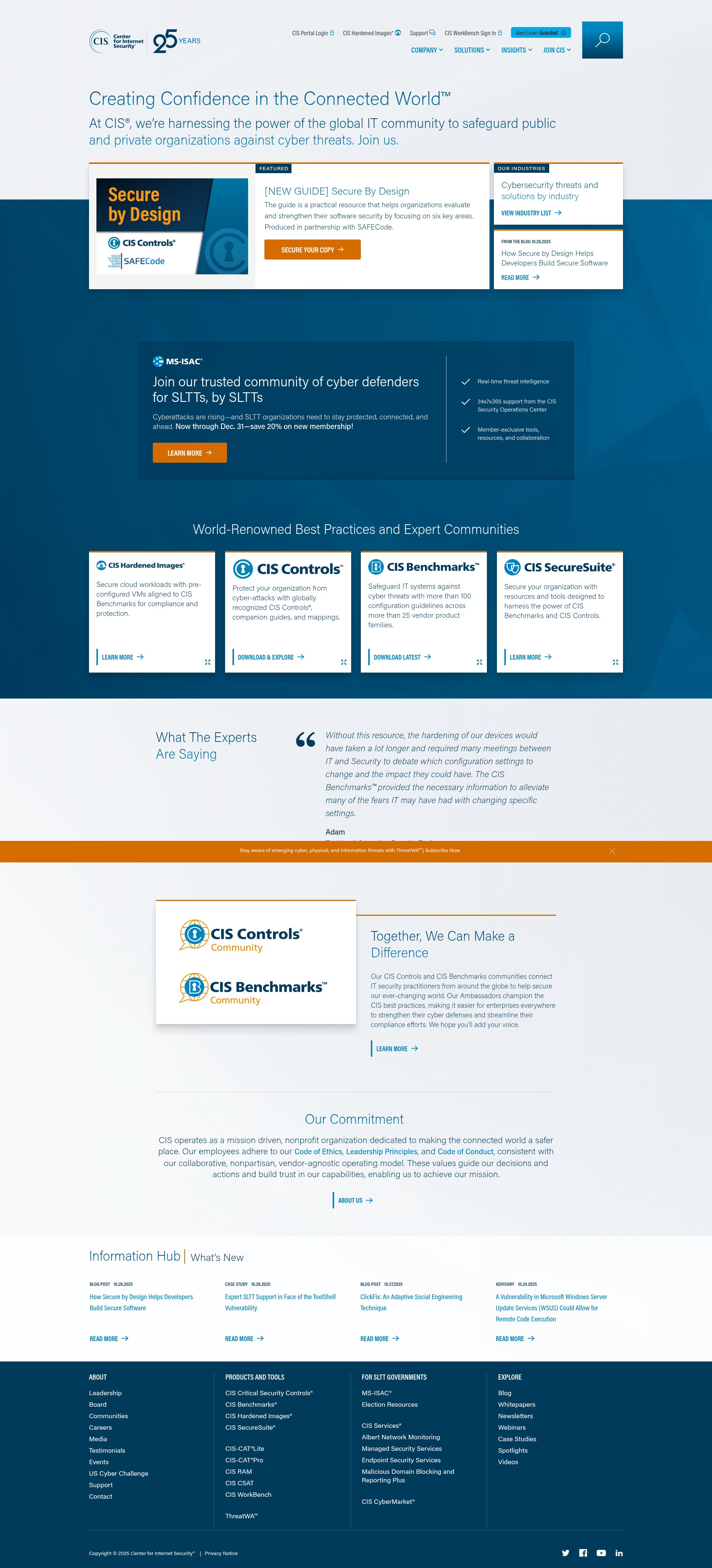 Screenshot of learn.cisecurity.org