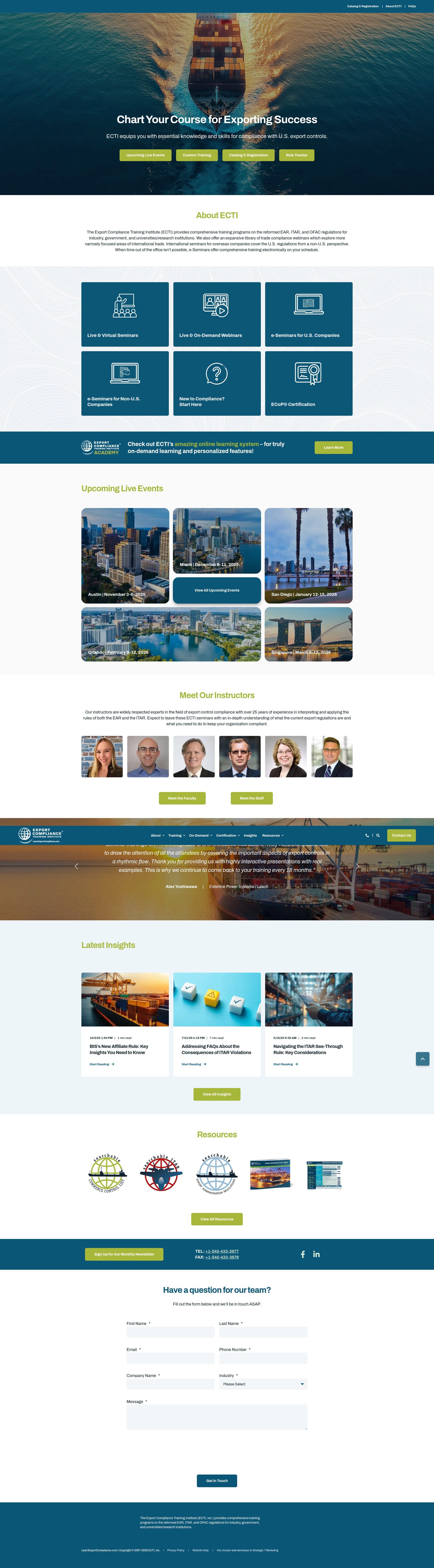 Screenshot of learnexportcompliance.com