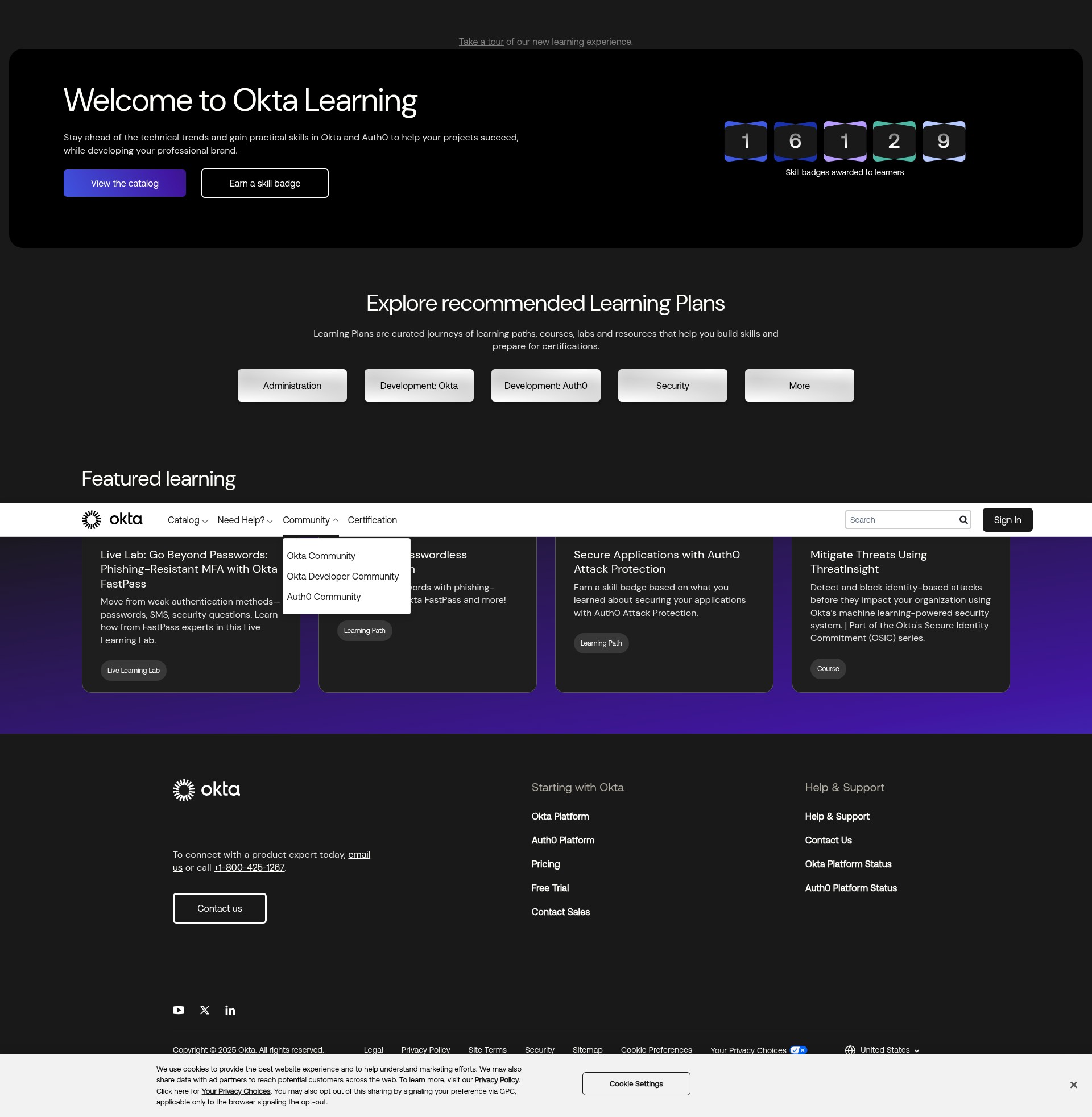 Screenshot of learning.okta.com