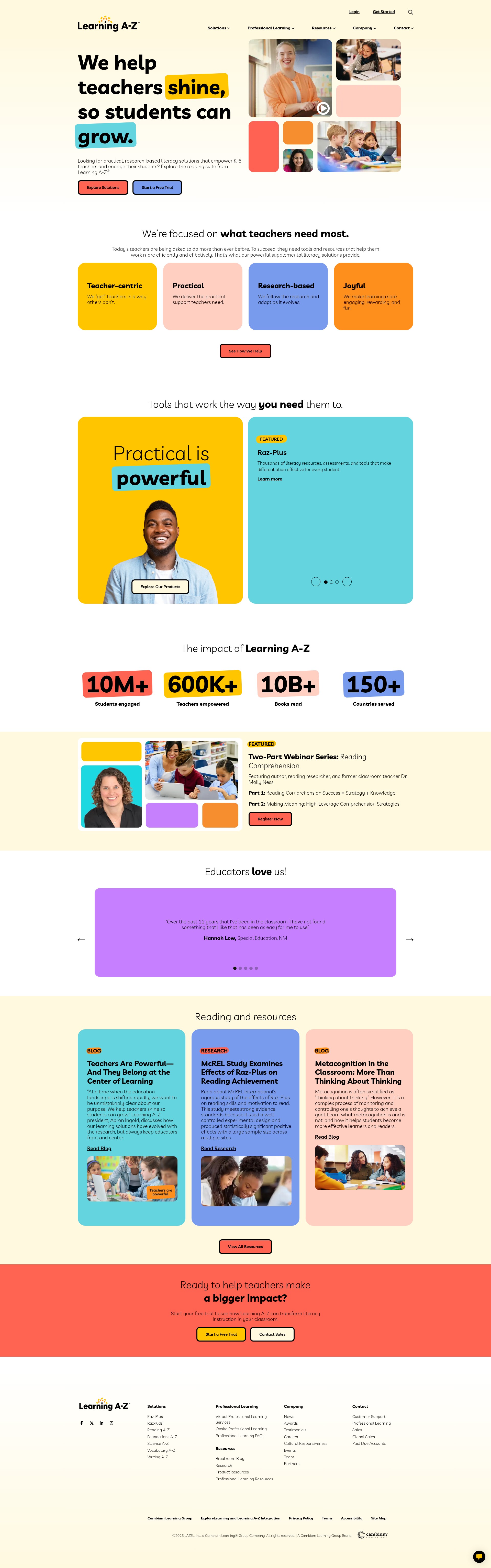 Screenshot of learninga-z.com