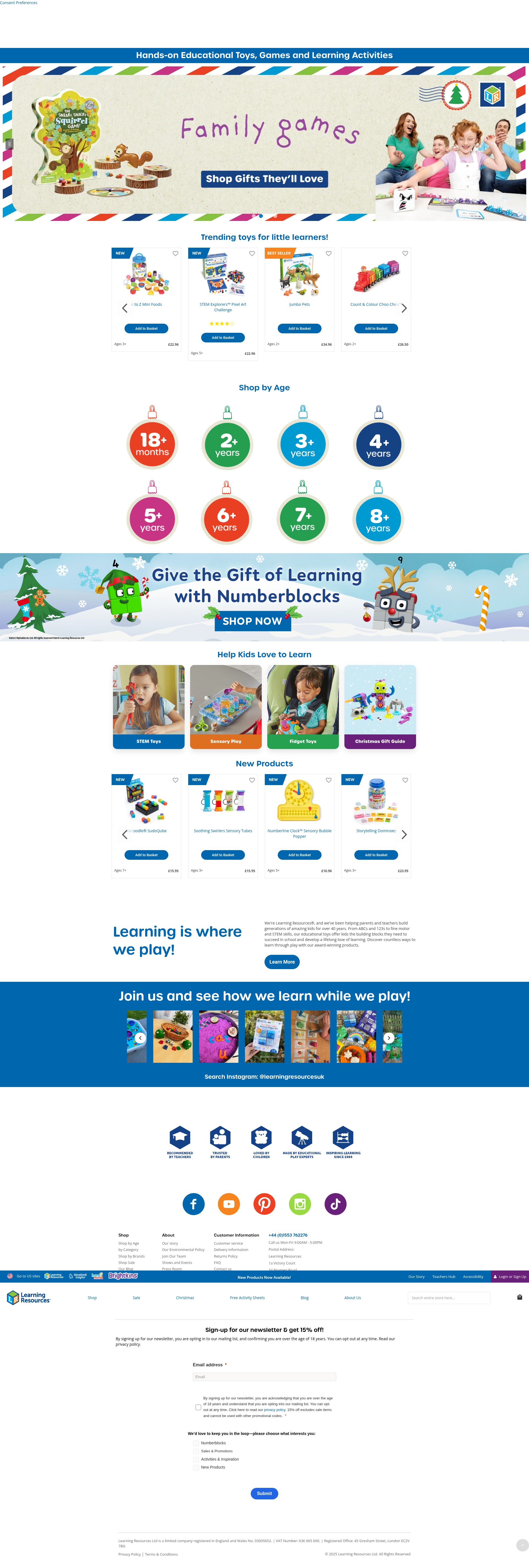 Screenshot of learningresources.co.uk