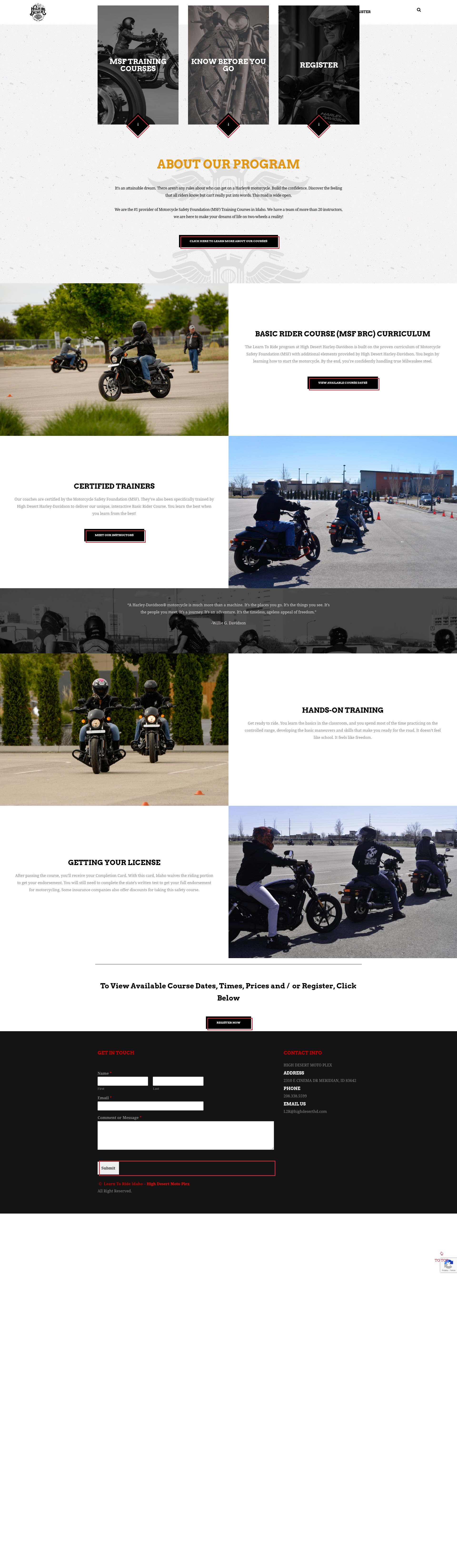 Screenshot of learntorideidaho.com
