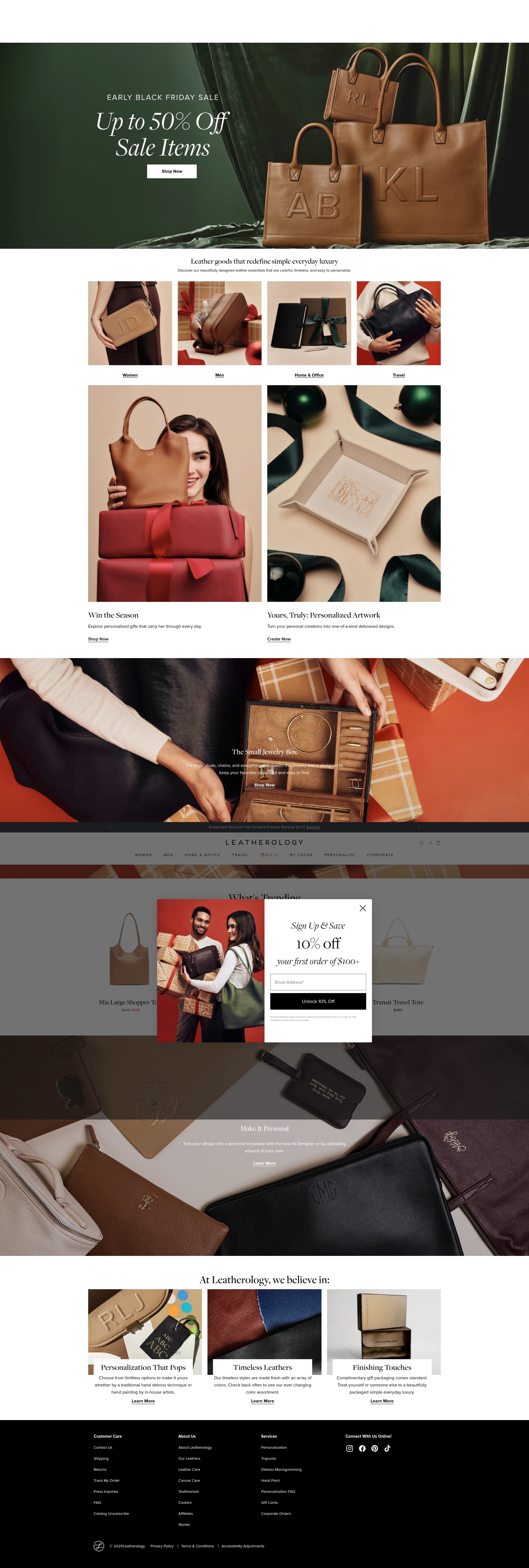 Screenshot of leatherology.com
