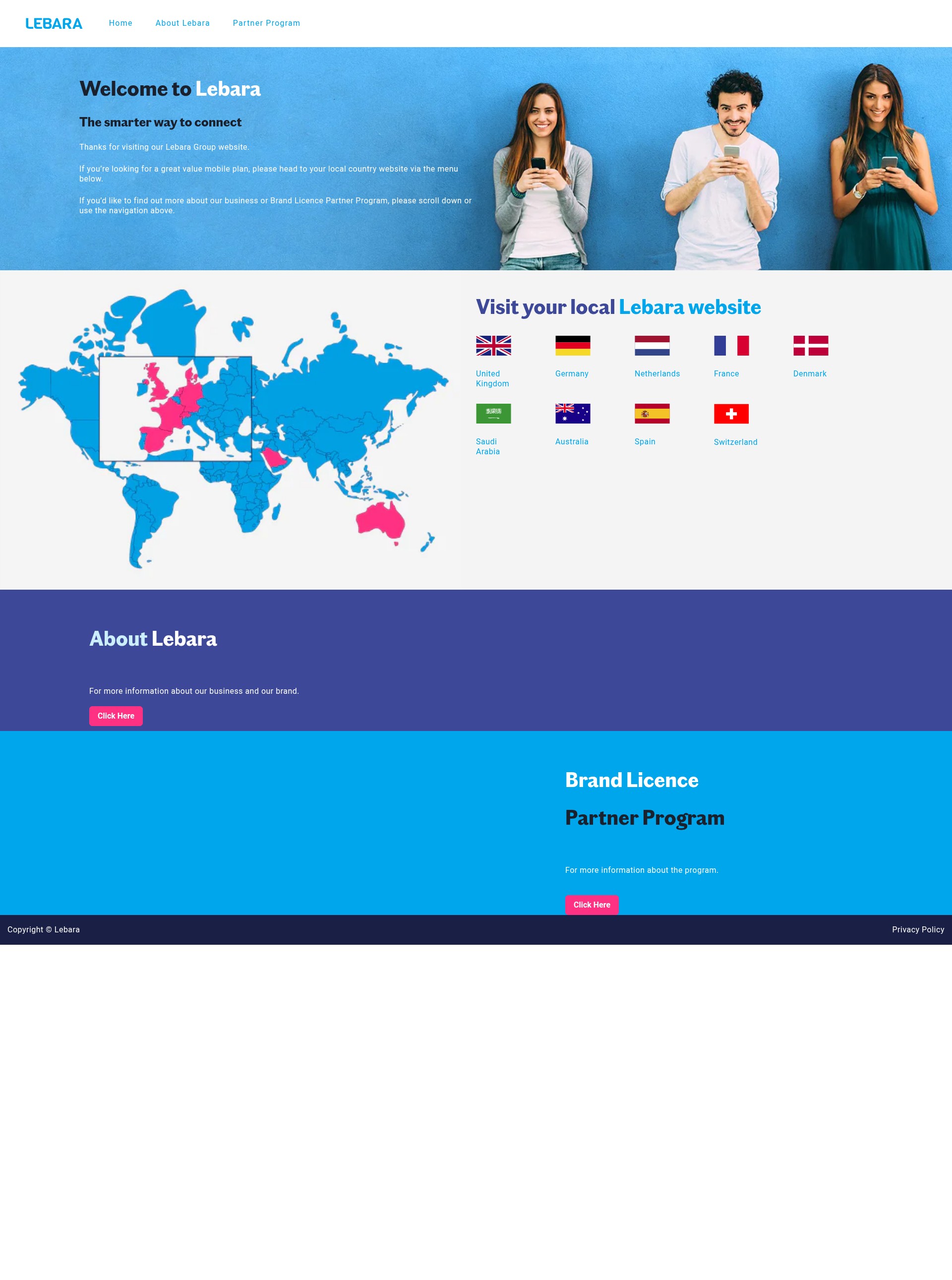 Screenshot of lebara.com