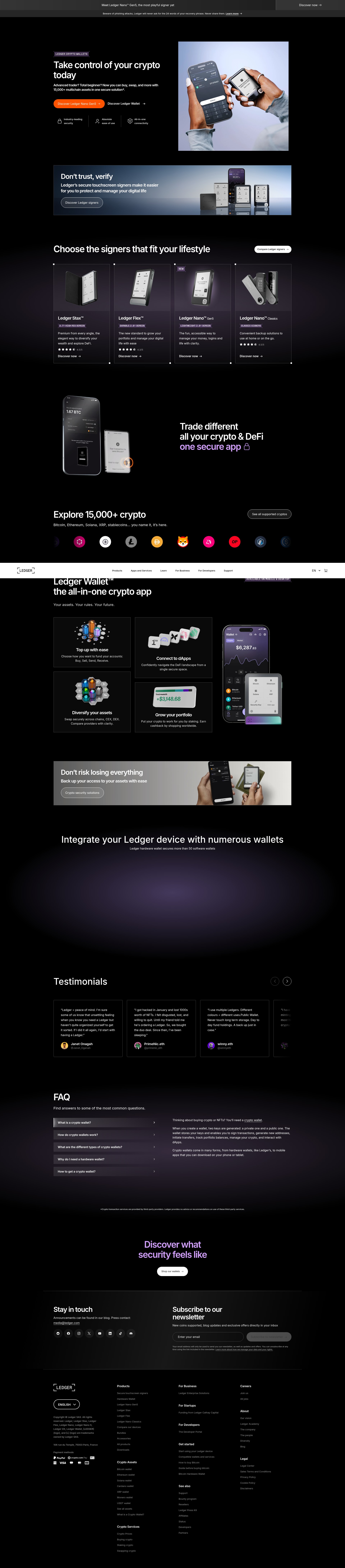 Screenshot of ledger.com