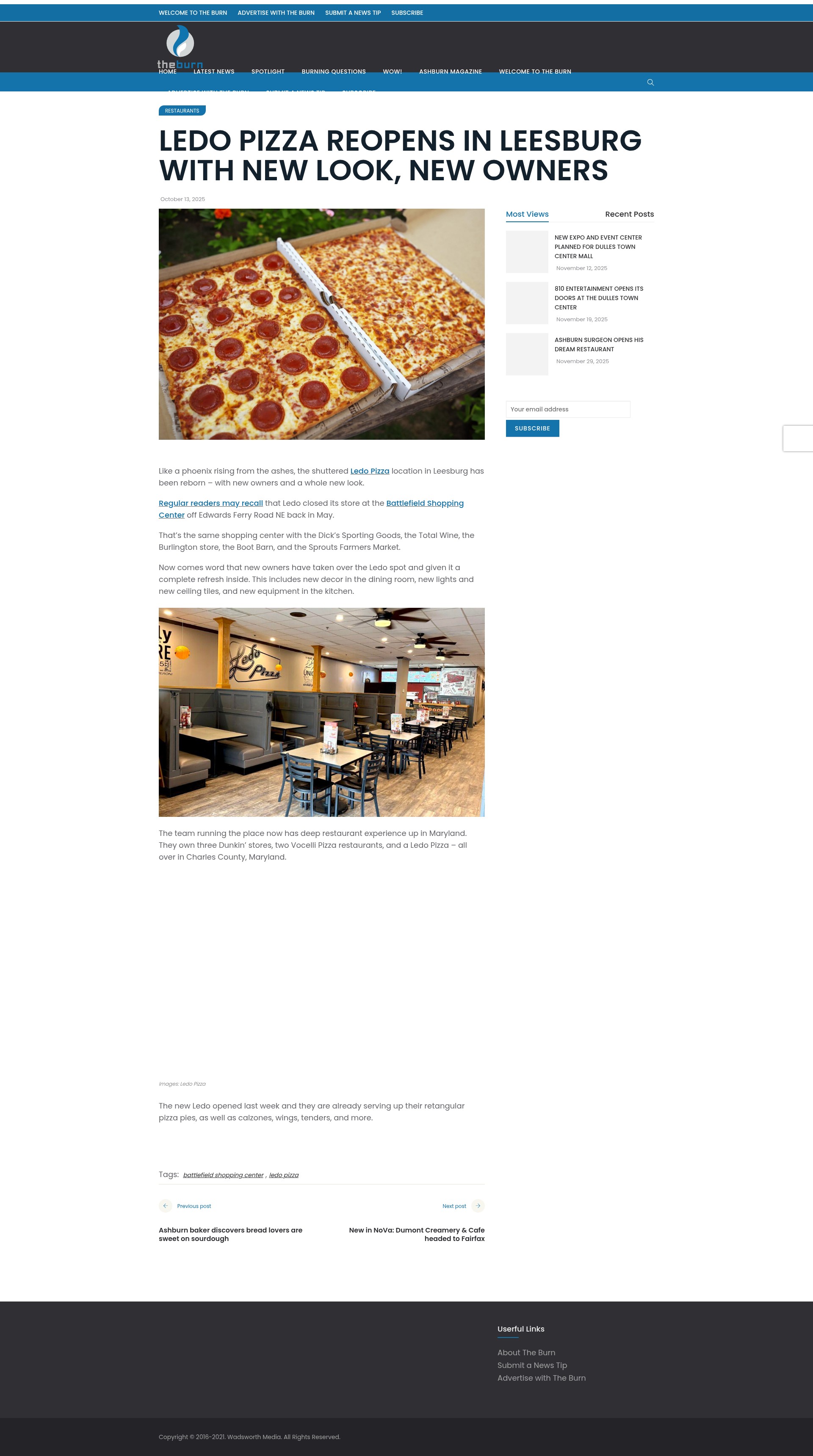 Screenshot of ledopizza.com