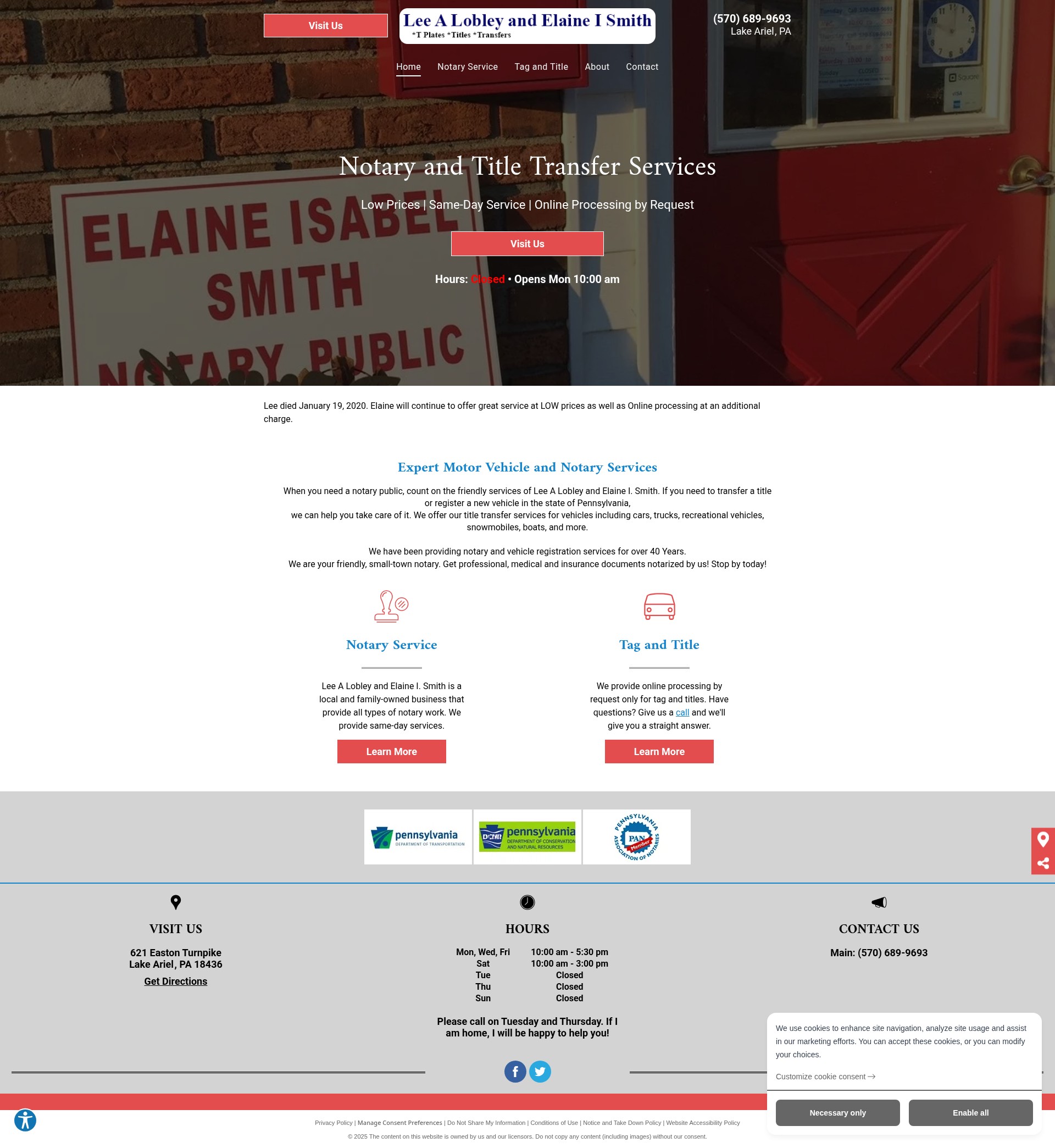 Screenshot of leealobley.com