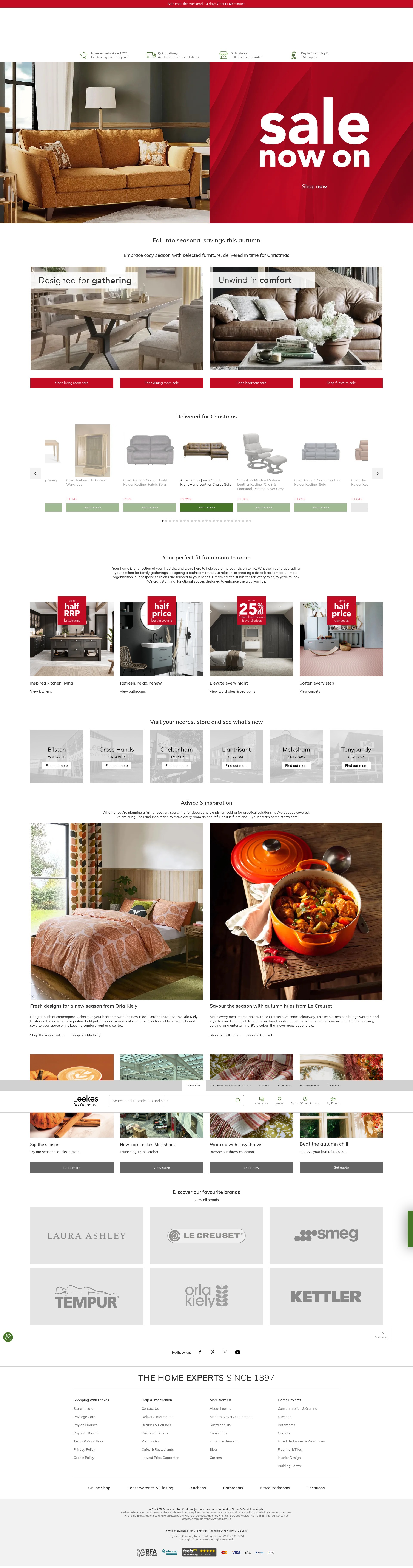 Screenshot of leekes.co.uk