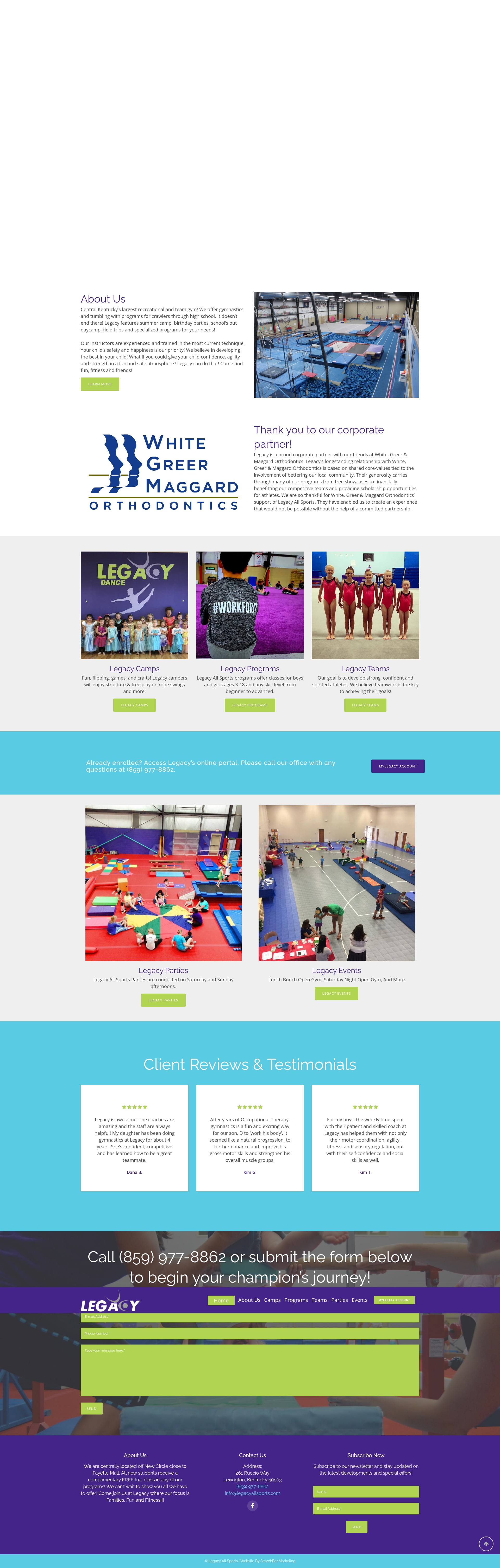 Screenshot of legacyallsports.com