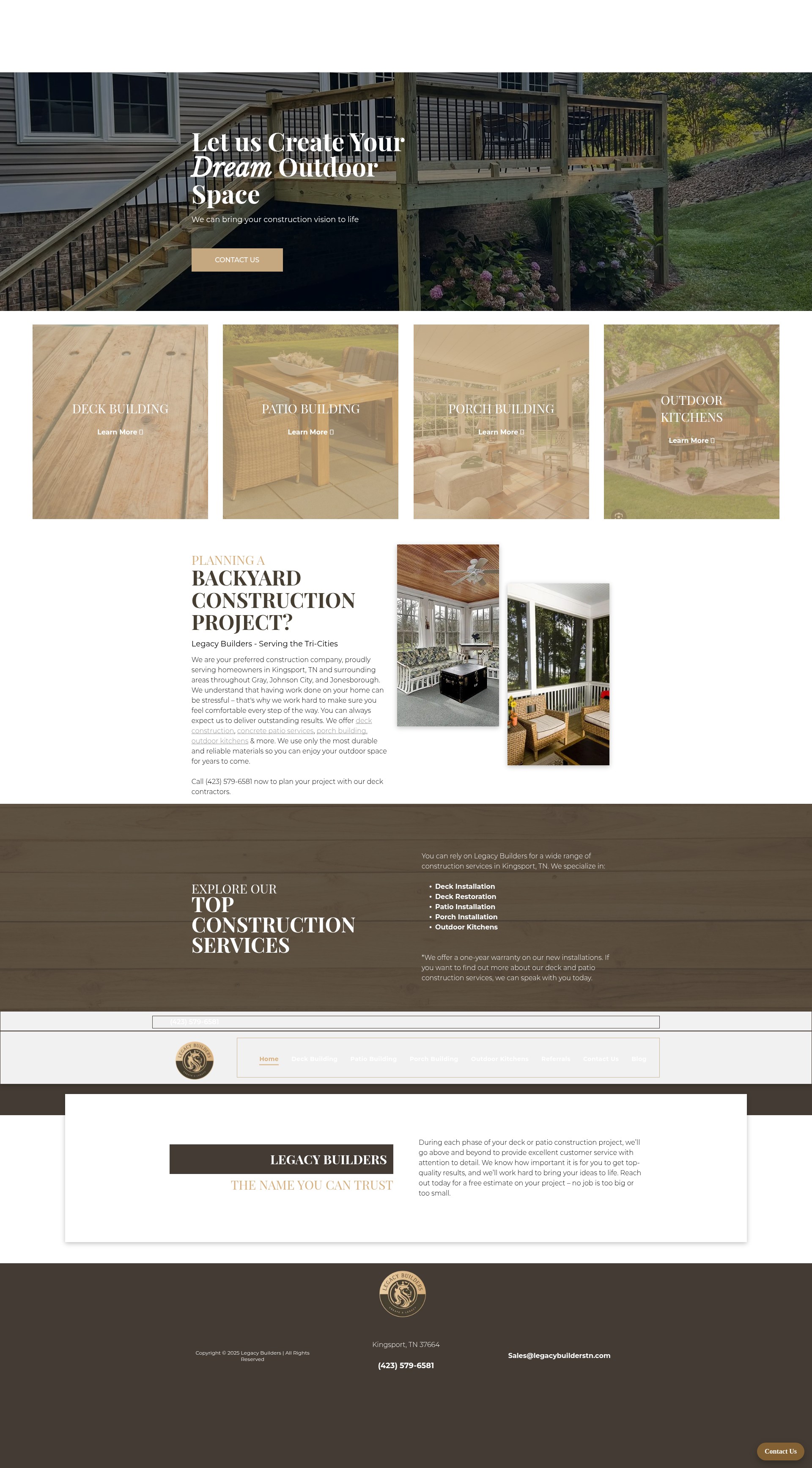 Screenshot of legacybuilderstn.com