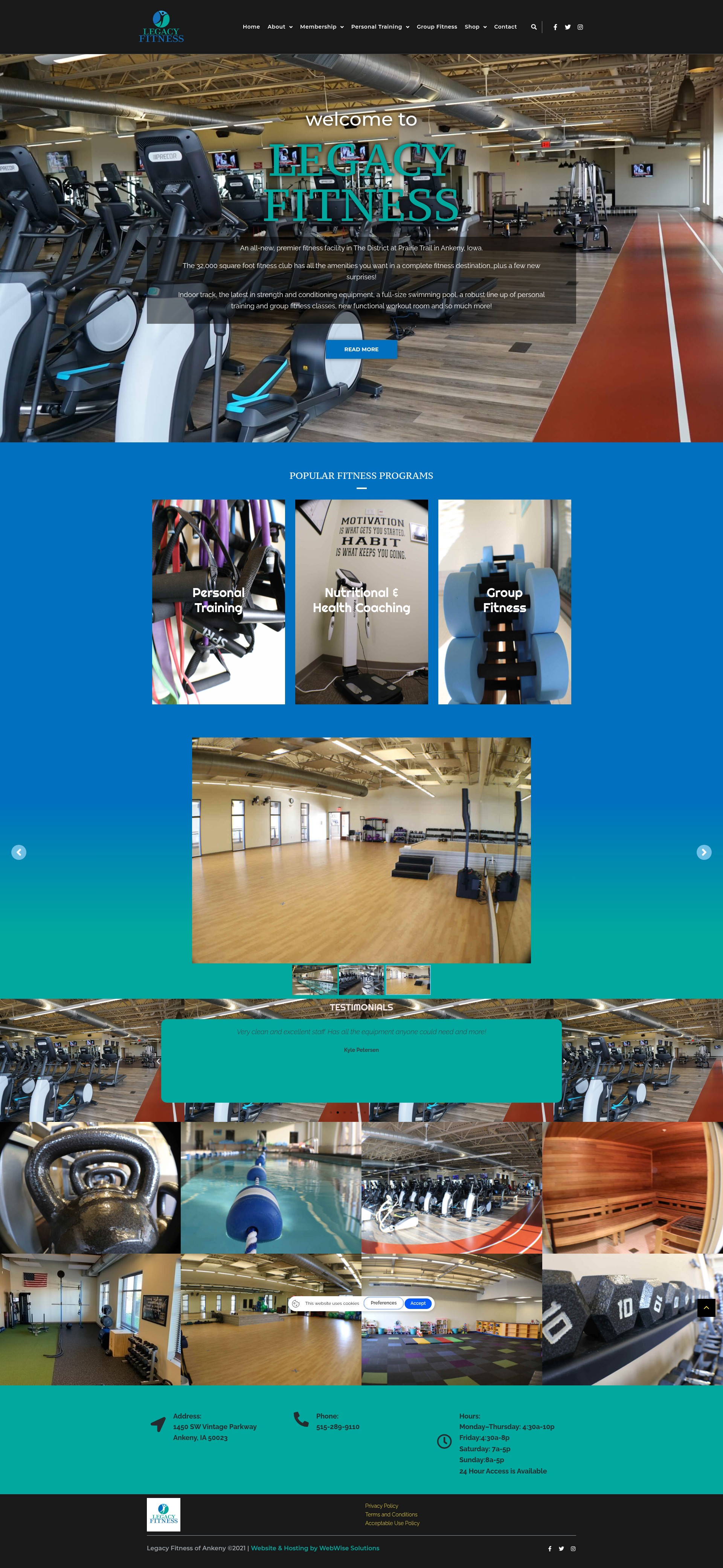 Screenshot of legacyfitnessankeny.com