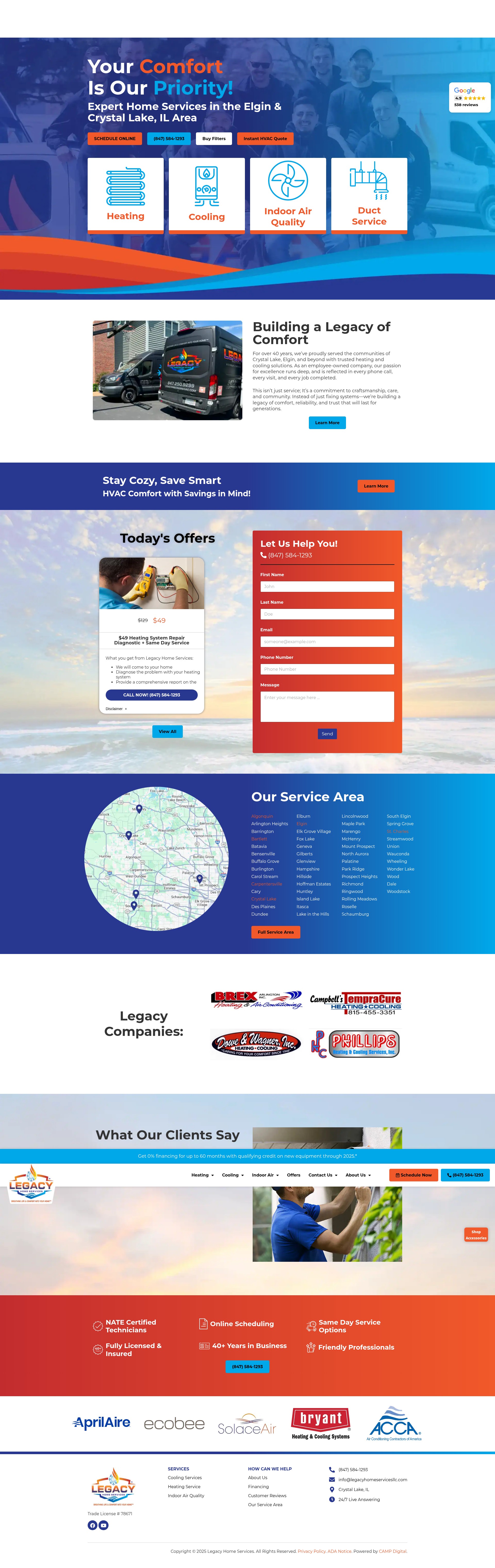 Screenshot of legacyprecisionhvac.com
