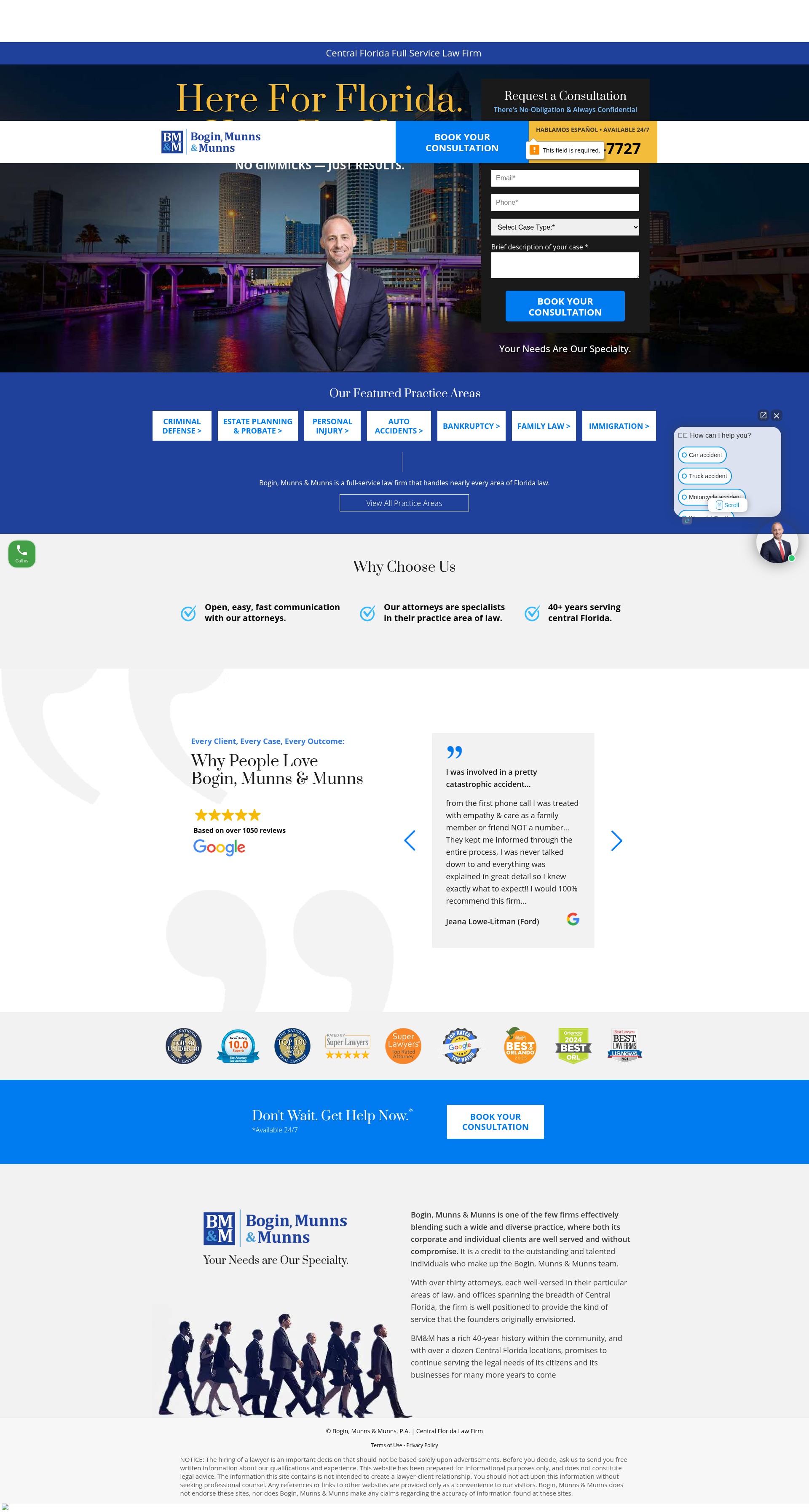 Screenshot of legal.boginmunns.com
