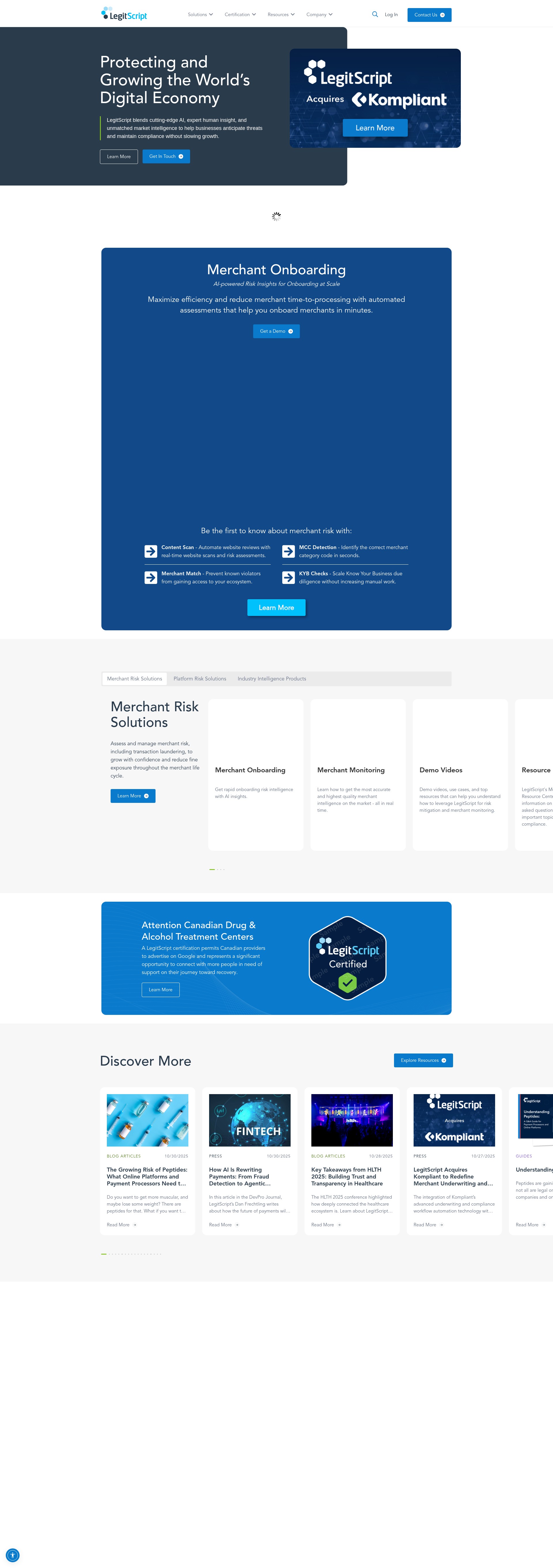 Screenshot of legitscript.com