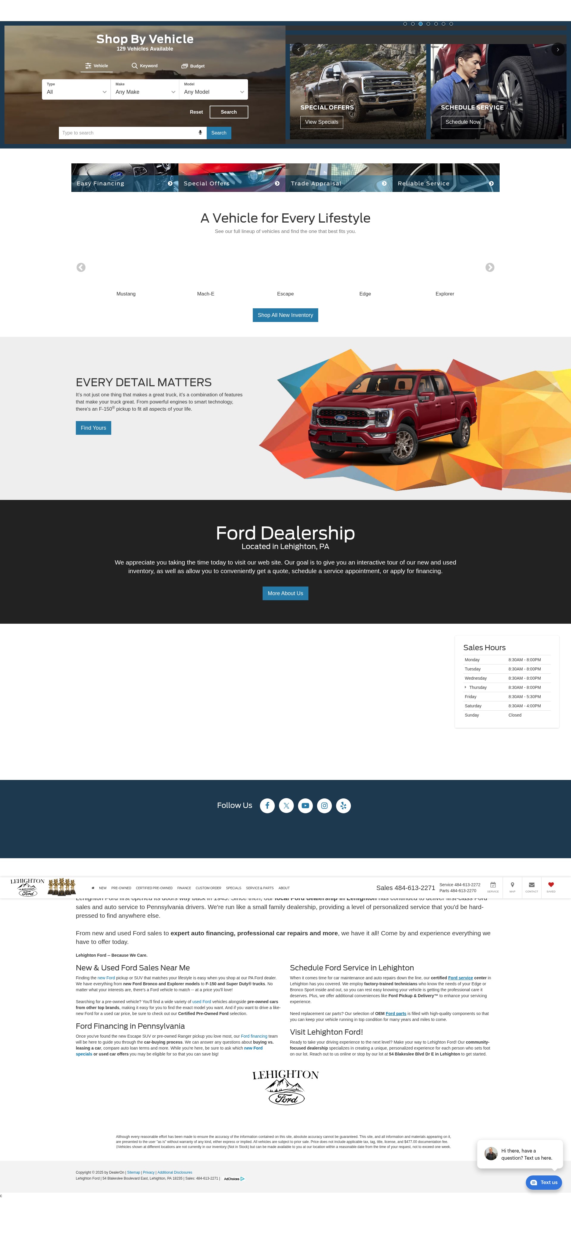 Screenshot of lehightonford.com