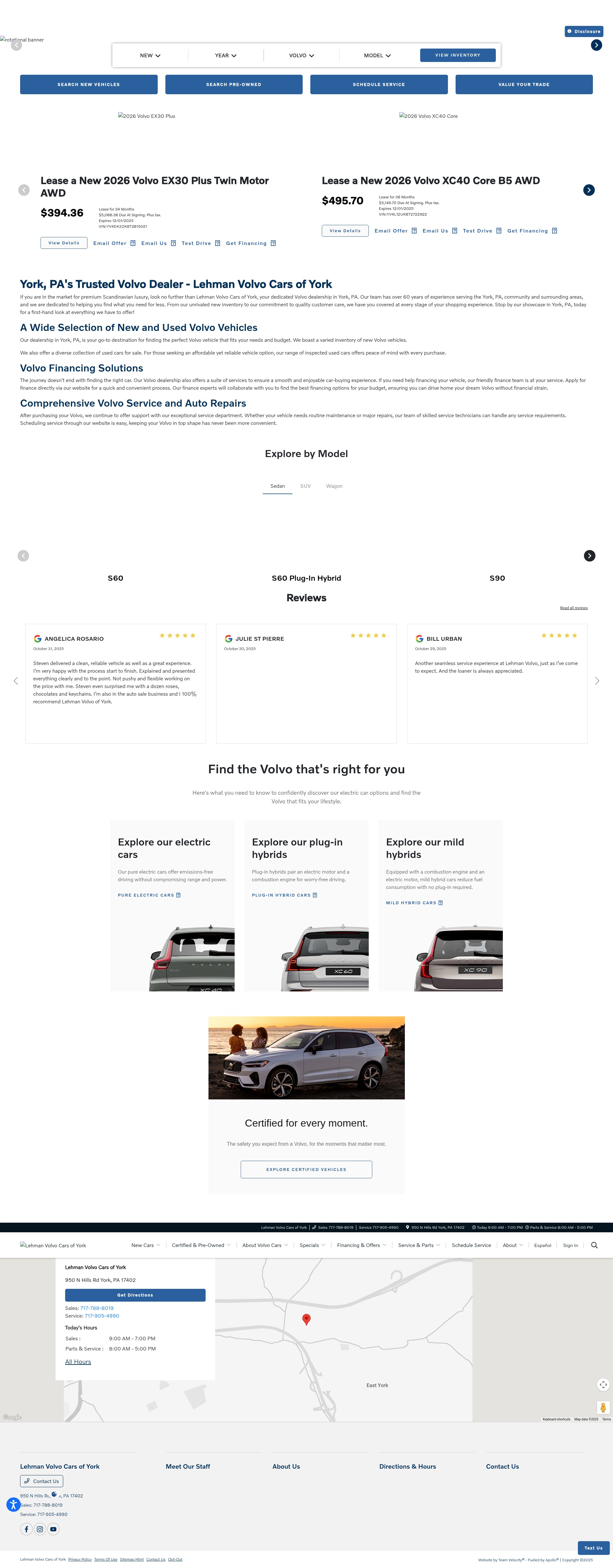 Screenshot of lehmanvolvocarsyork.com