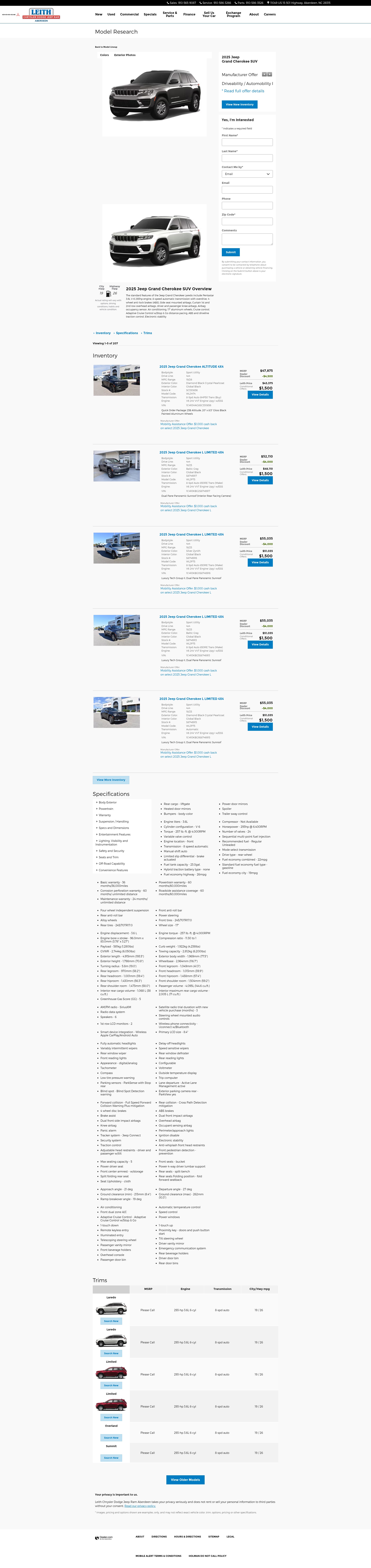 Screenshot of leithchryslerdodgejeepram.com