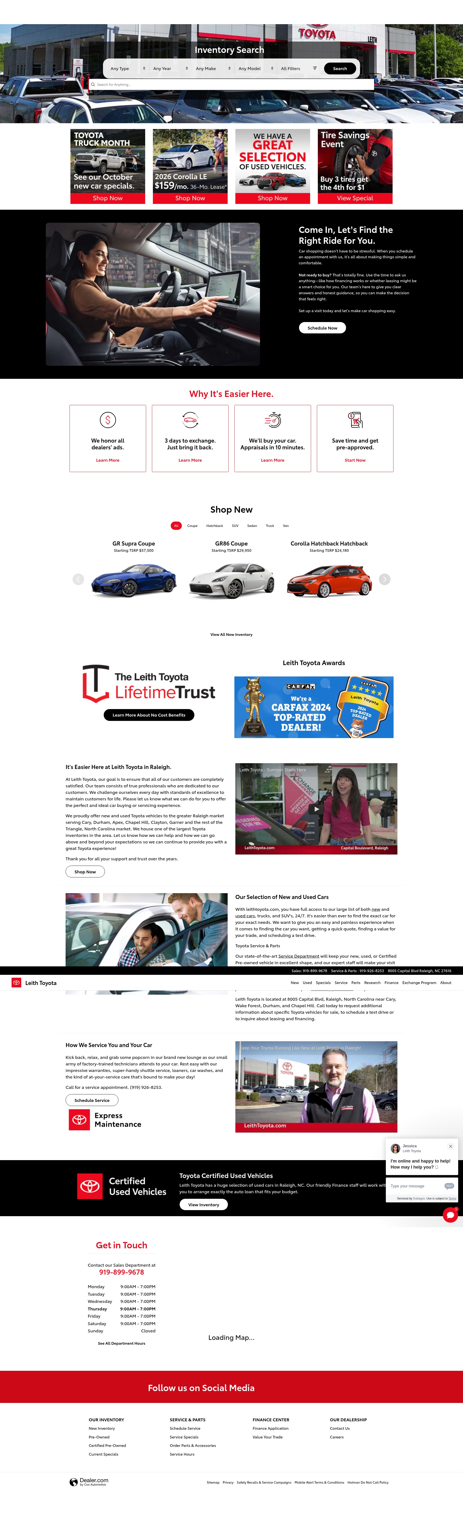Screenshot of leithtoyota.com