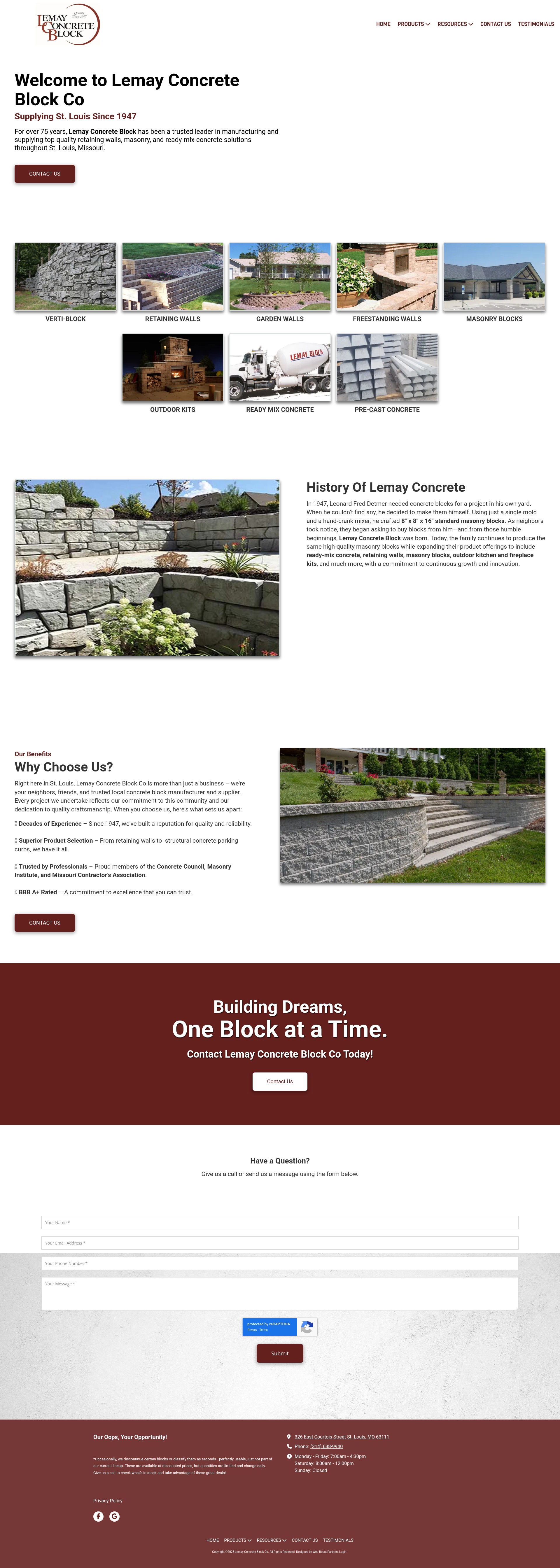 Screenshot of lemayblock.com