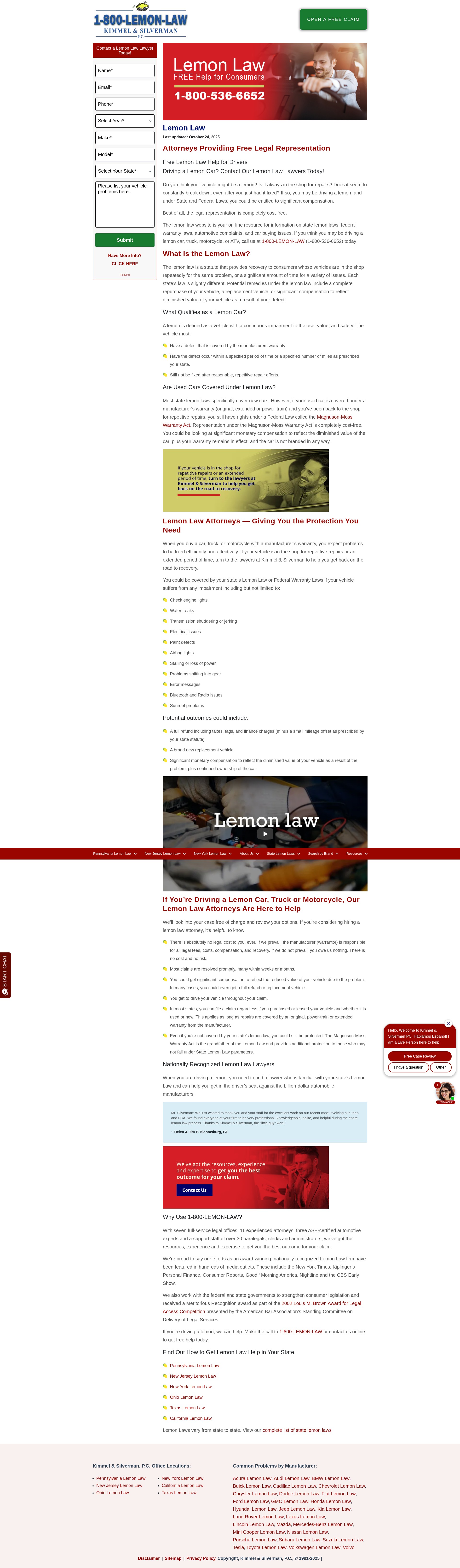 Screenshot of lemonlaw.com