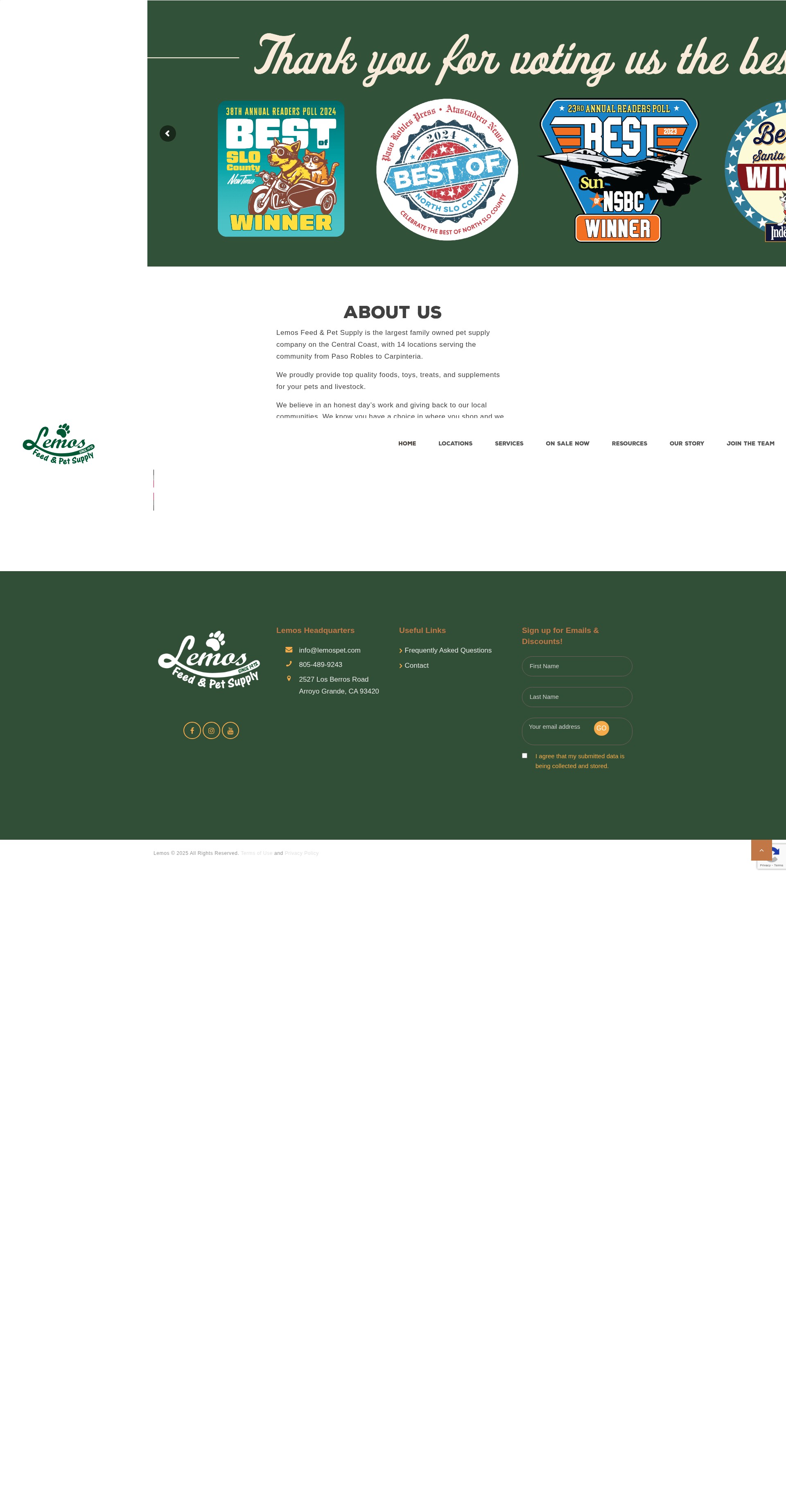 Screenshot of lemospet.com