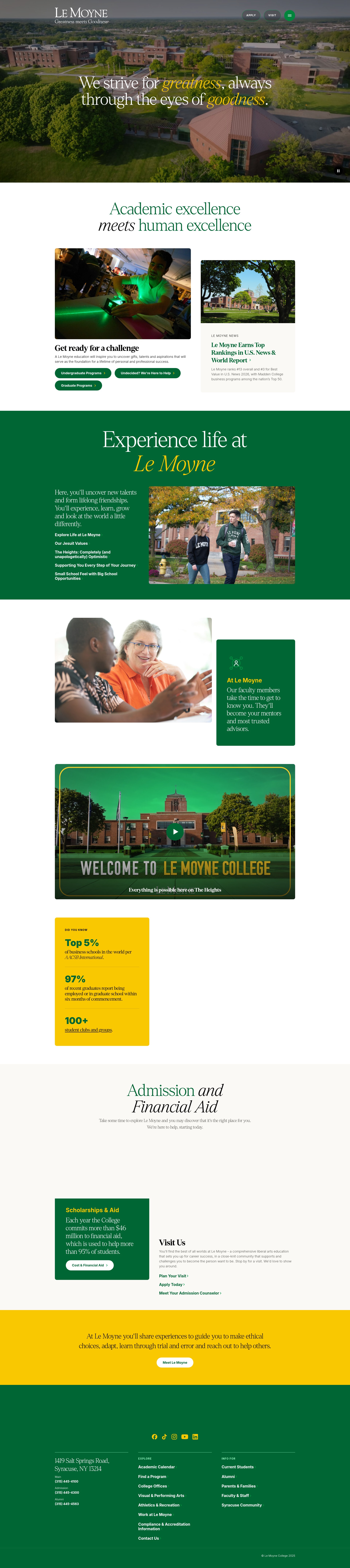 Screenshot of lemoyne.edu