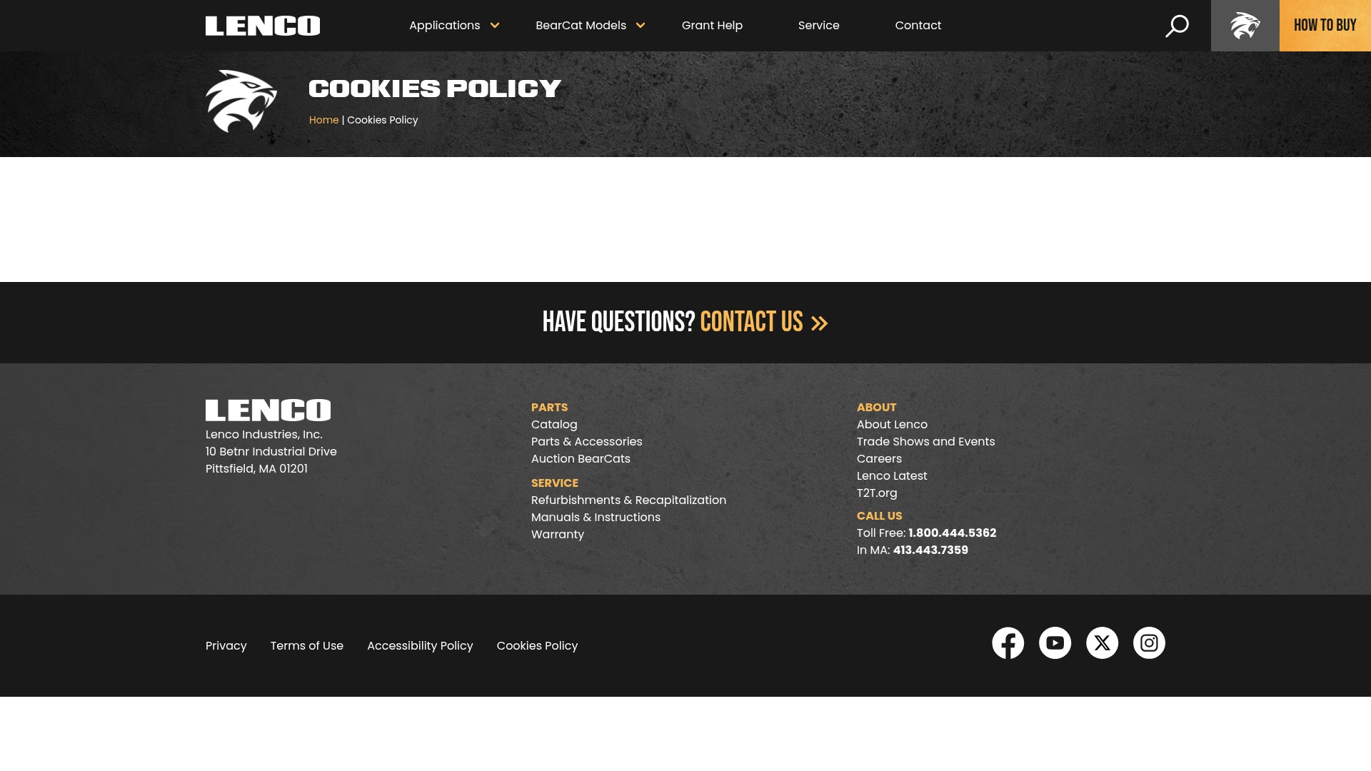 Screenshot of lencoarmor.com