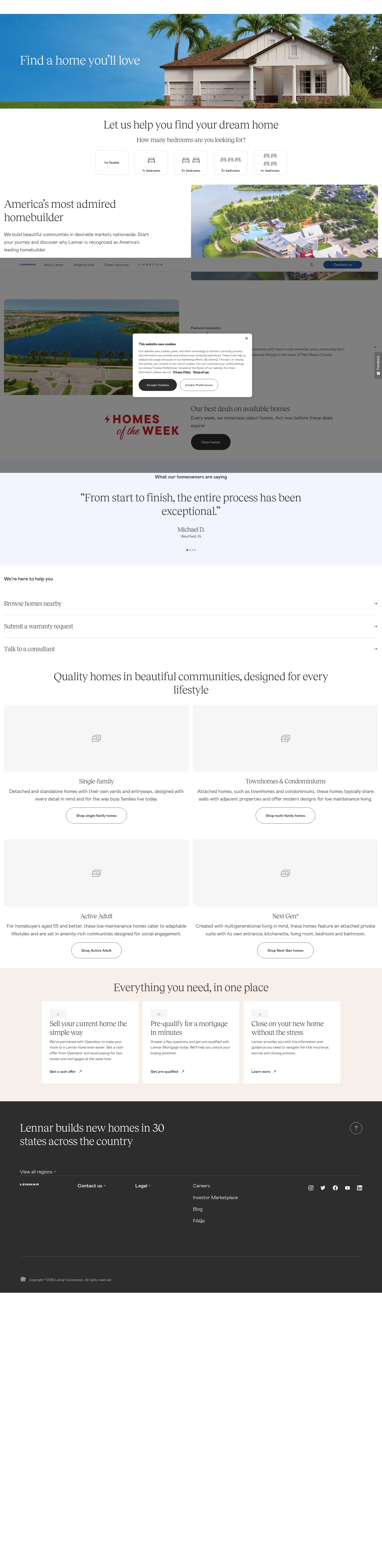 Screenshot of lennar.com