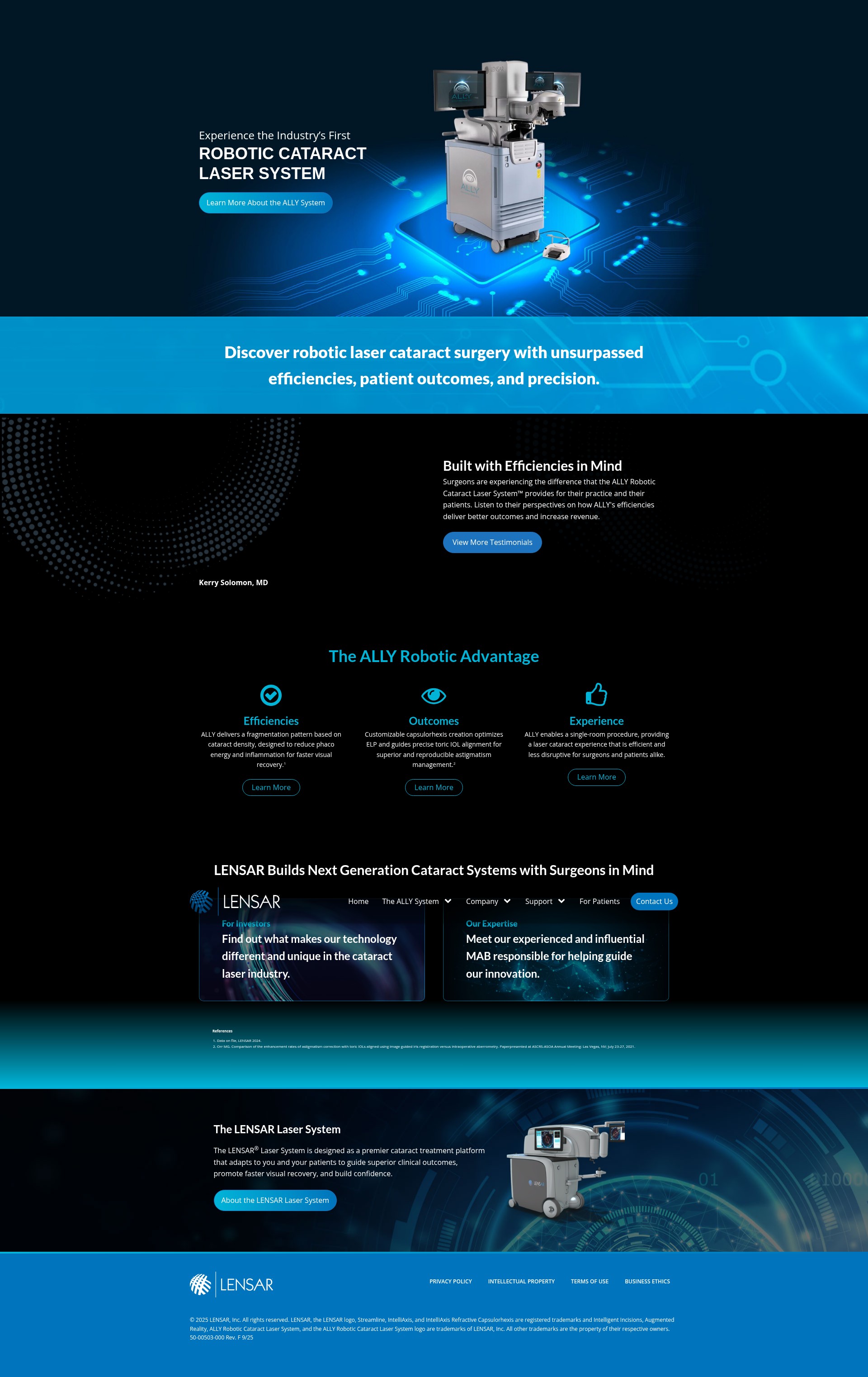 Screenshot of lensar.com