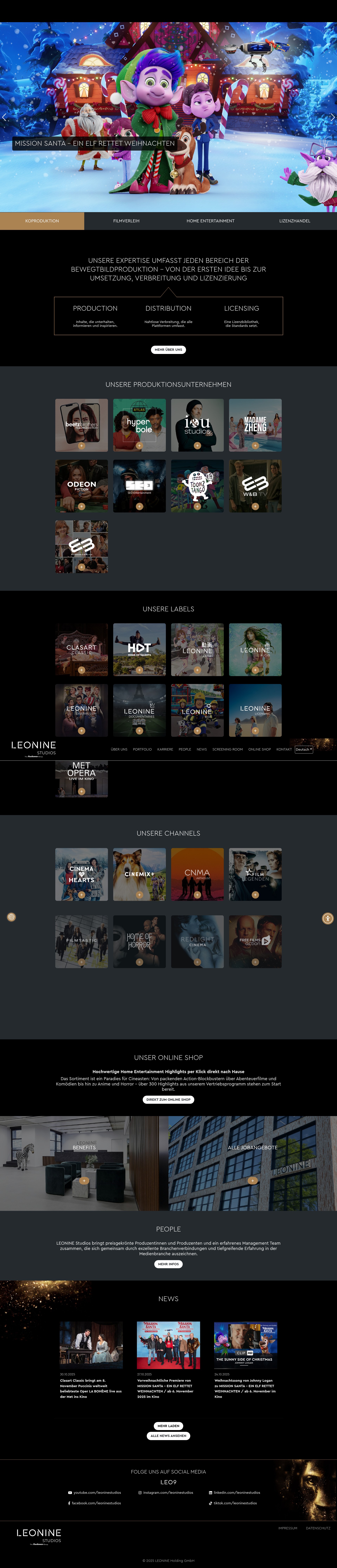 Screenshot of leoninestudios.com